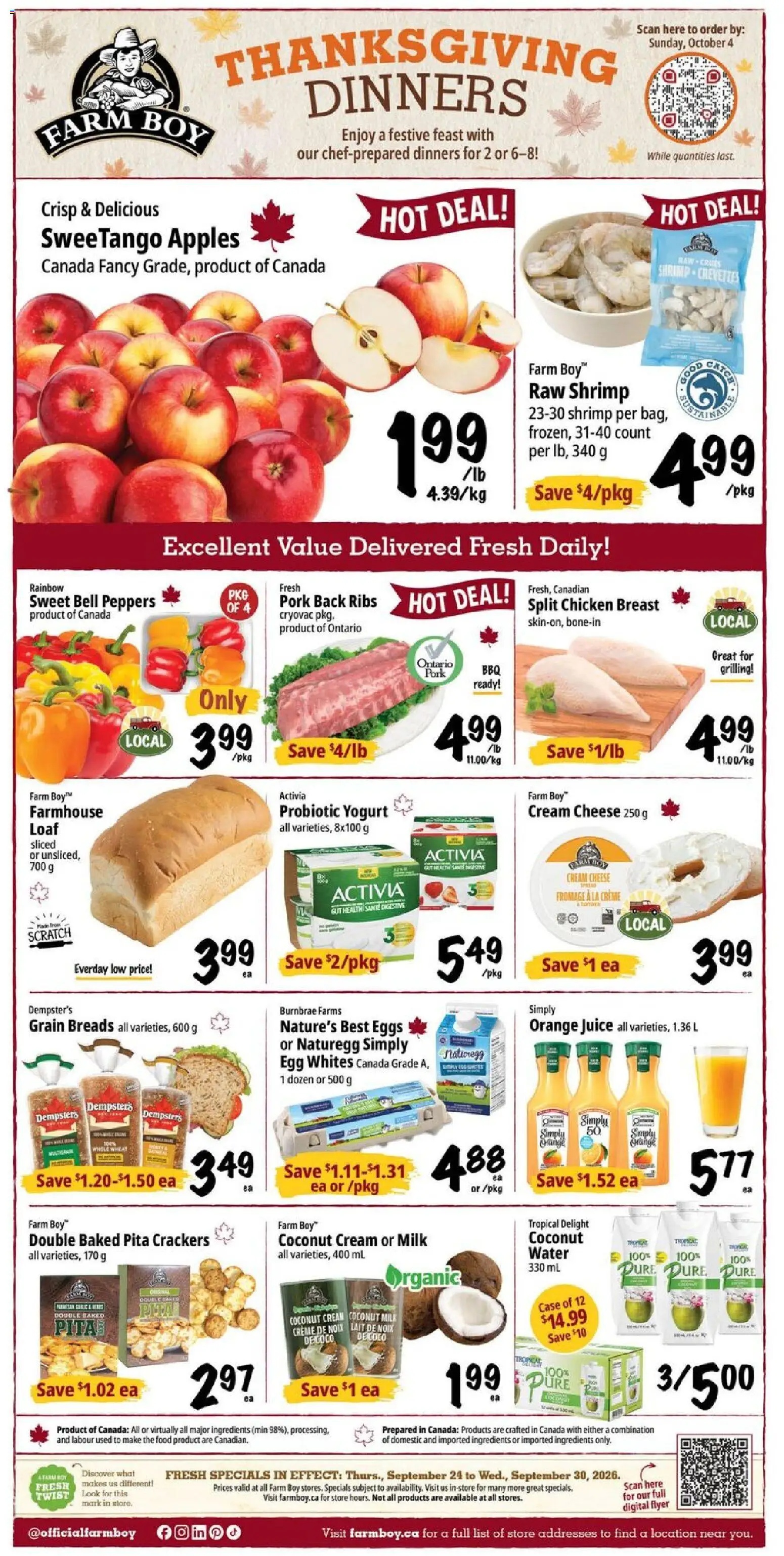 Farm Boy weekly flyer / circulaire - page 1- valid from Sep 24, 2026