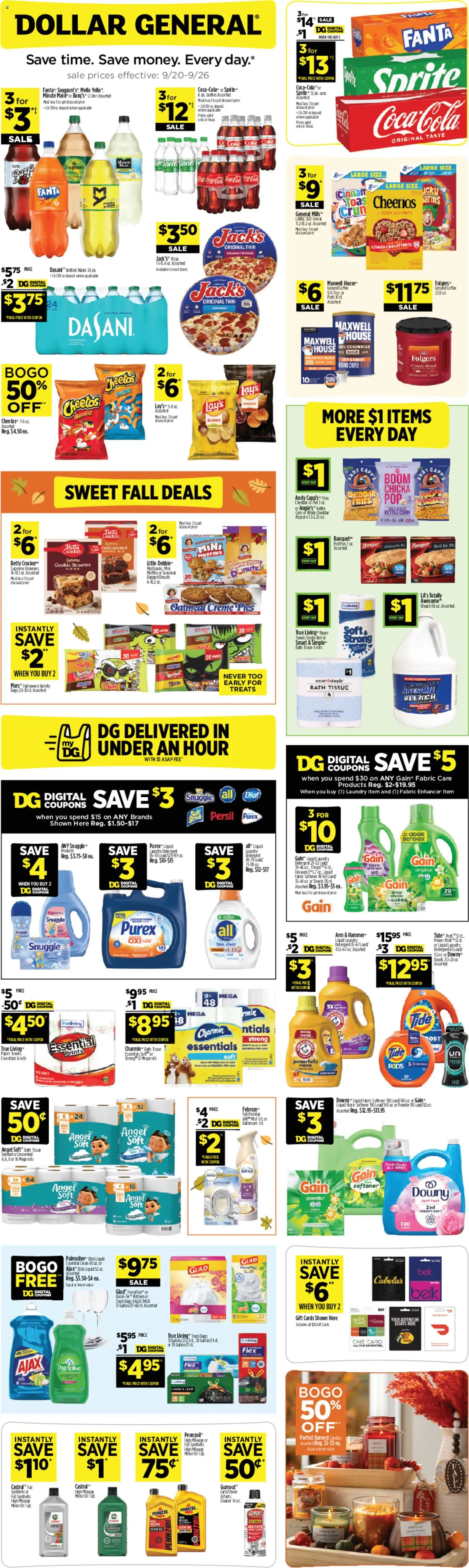 Dollar General Weekly Ad - page 1- valid from 09/20/2026