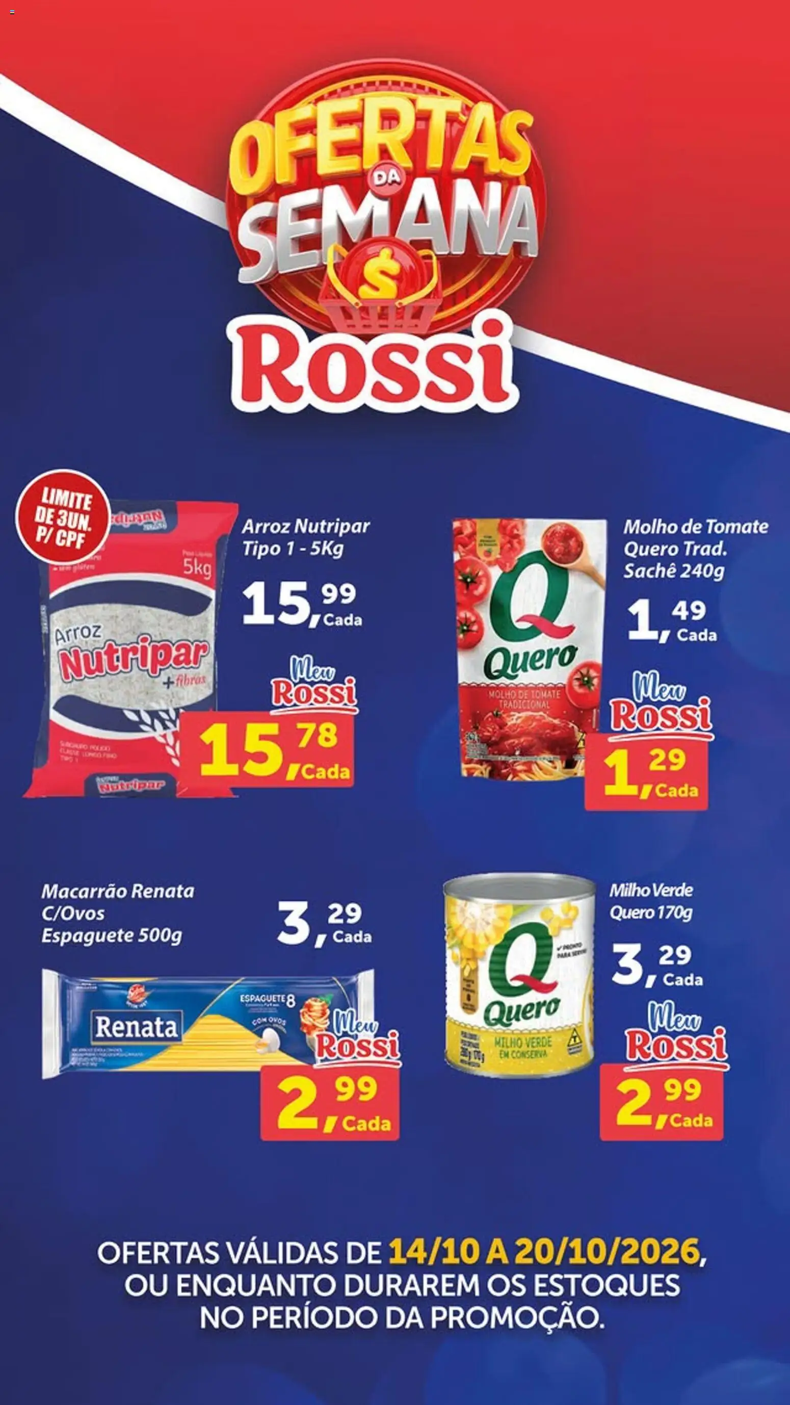 Rossi Supermercados - Ofertas da semana - página 1- válido a partir de 14/10/2026
