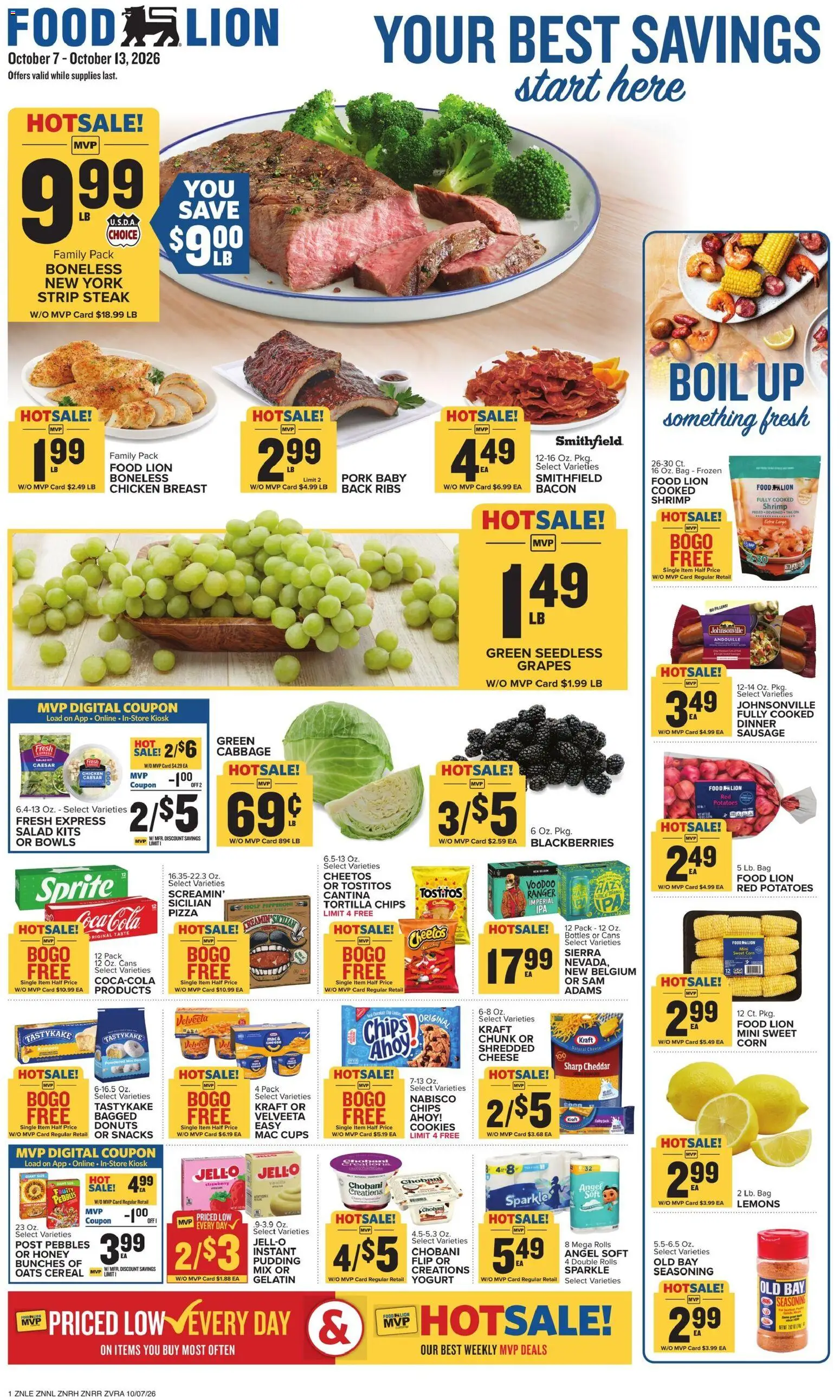 Food Lion Weekly Ad - page 1- valid from 10/07/2026