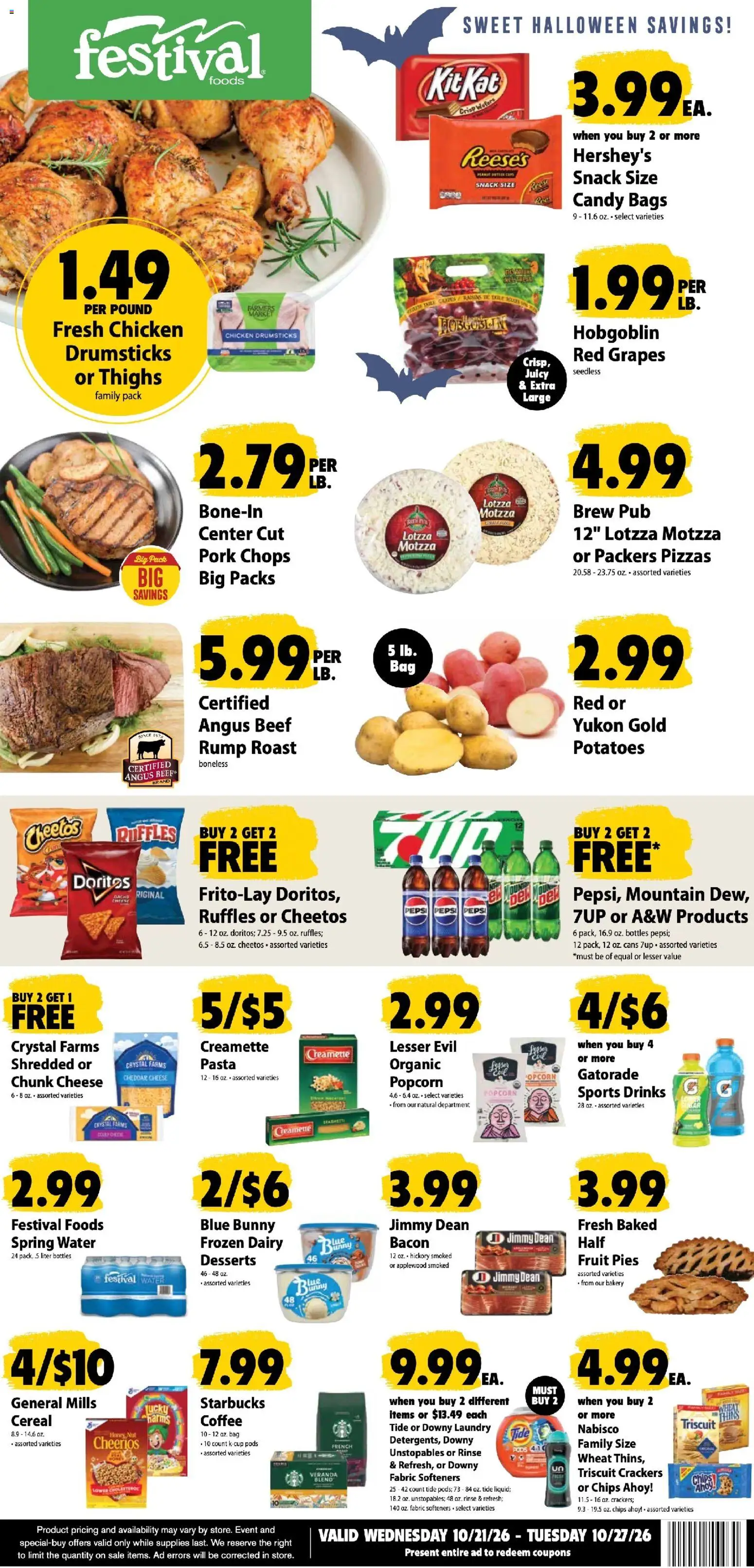 Festival Foods Weekly Ad - page 1- valid from 10/21/2026