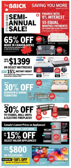 Preview The Brick weekly flyer / circulaire valid from Sep 25, 2026