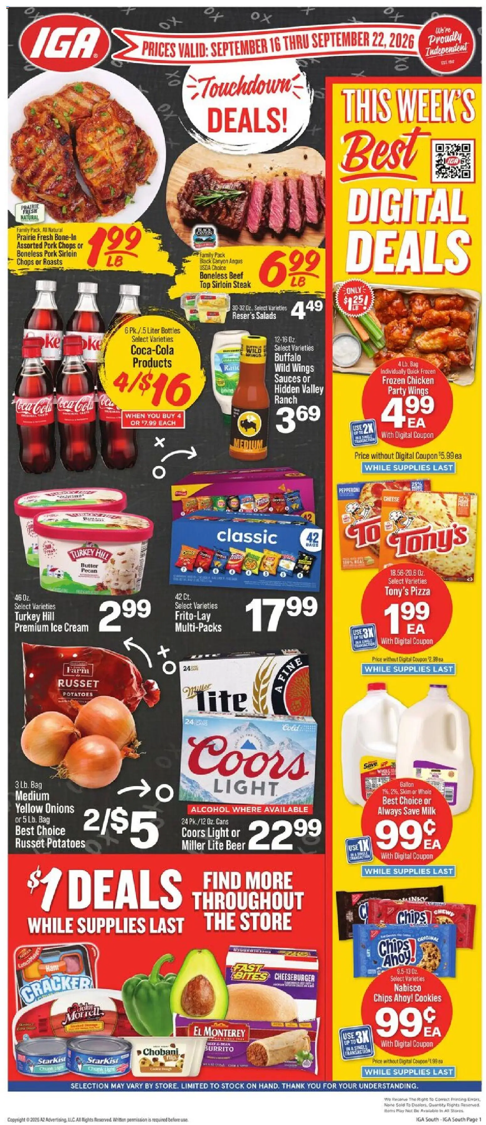 IGA Weekly Ad - page 1- valid from 09/16/2026