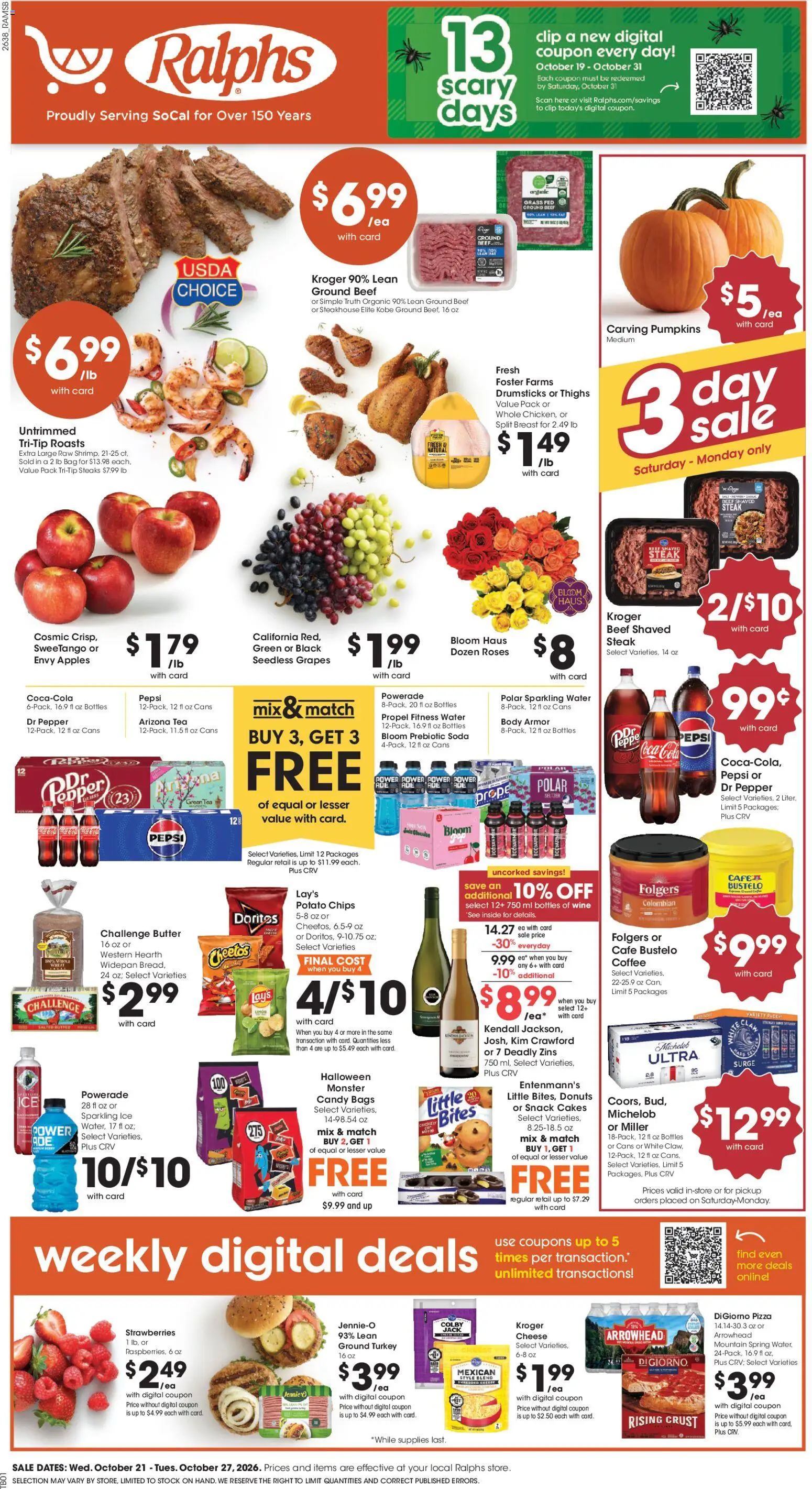 Ralphs Weekly Ad - page 1- valid from 10/21/2026