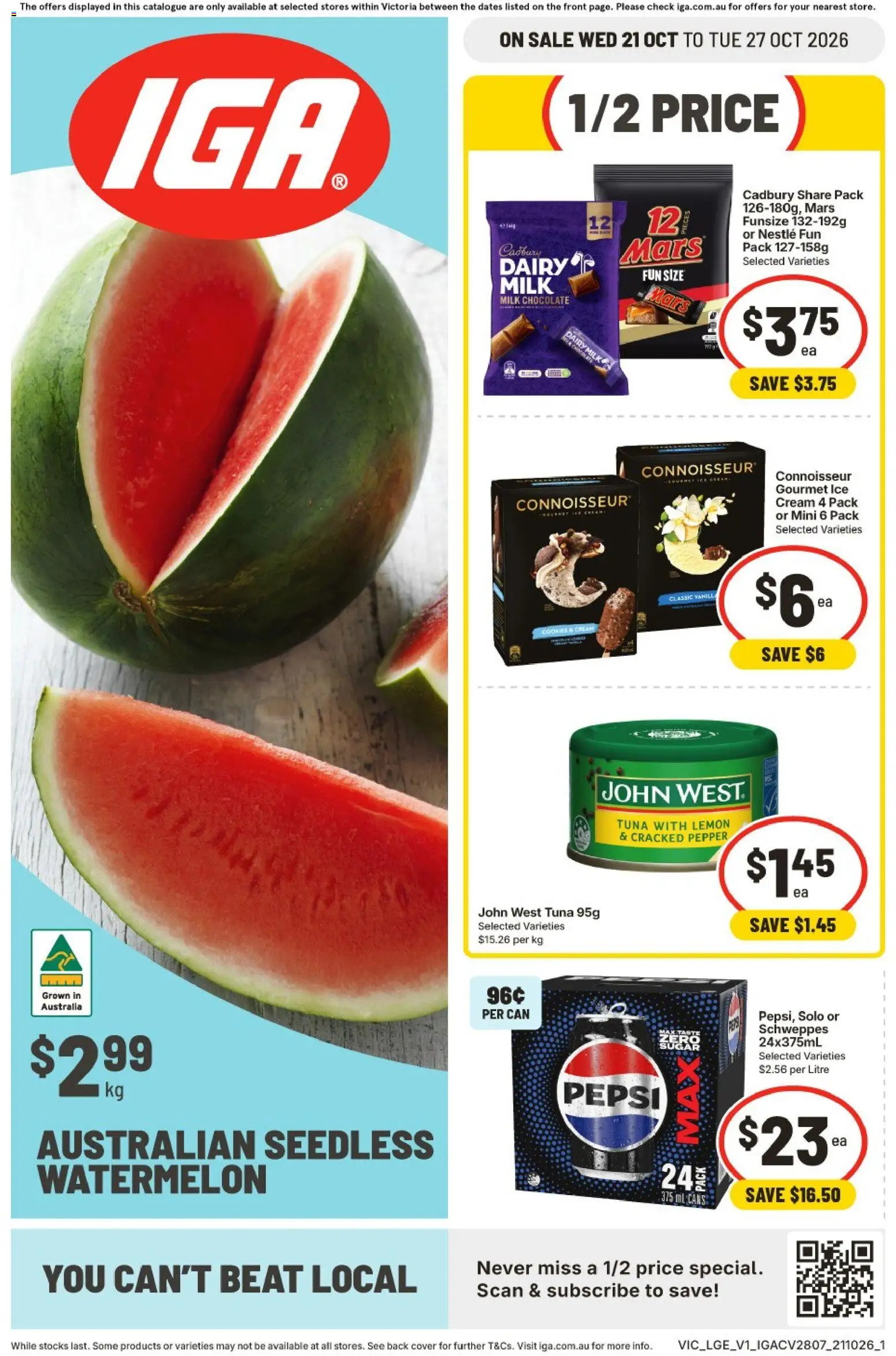 IGA catalogue - page 1- valid from 21/10/2026