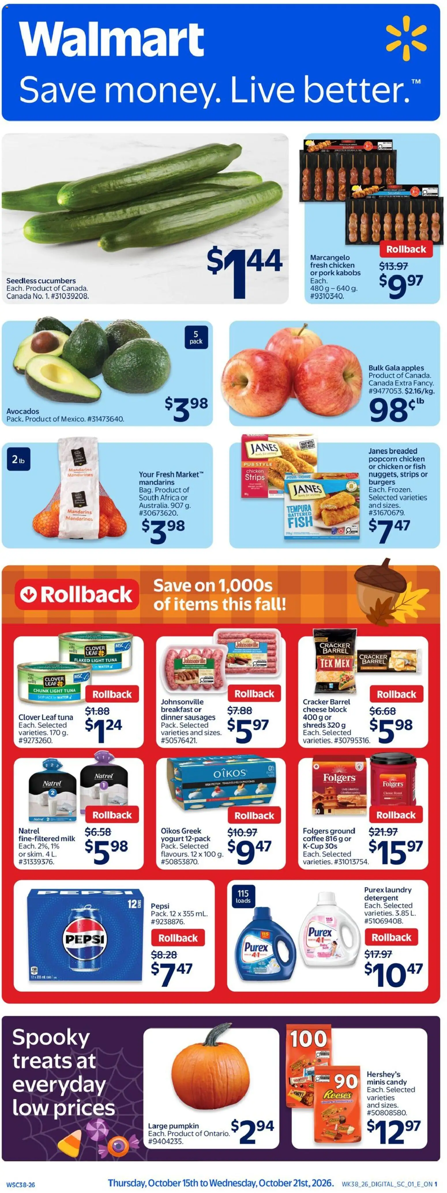 Walmart weekly flyer - page 1- valid from Oct 15, 2026
