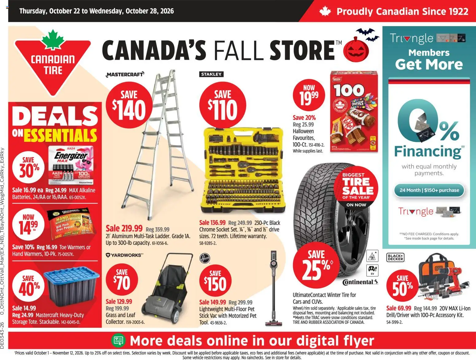 Canadian Tire weekly flyer - page 1- valid from Oct 22, 2026
