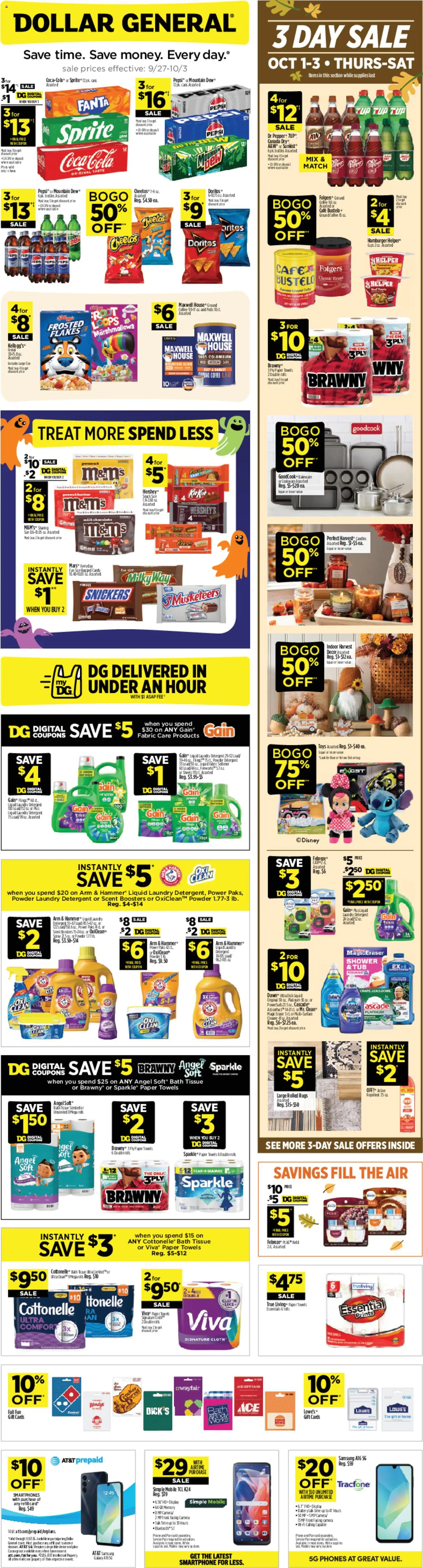 Dollar General Weekly Ad - page 1- valid from 09/27/2026