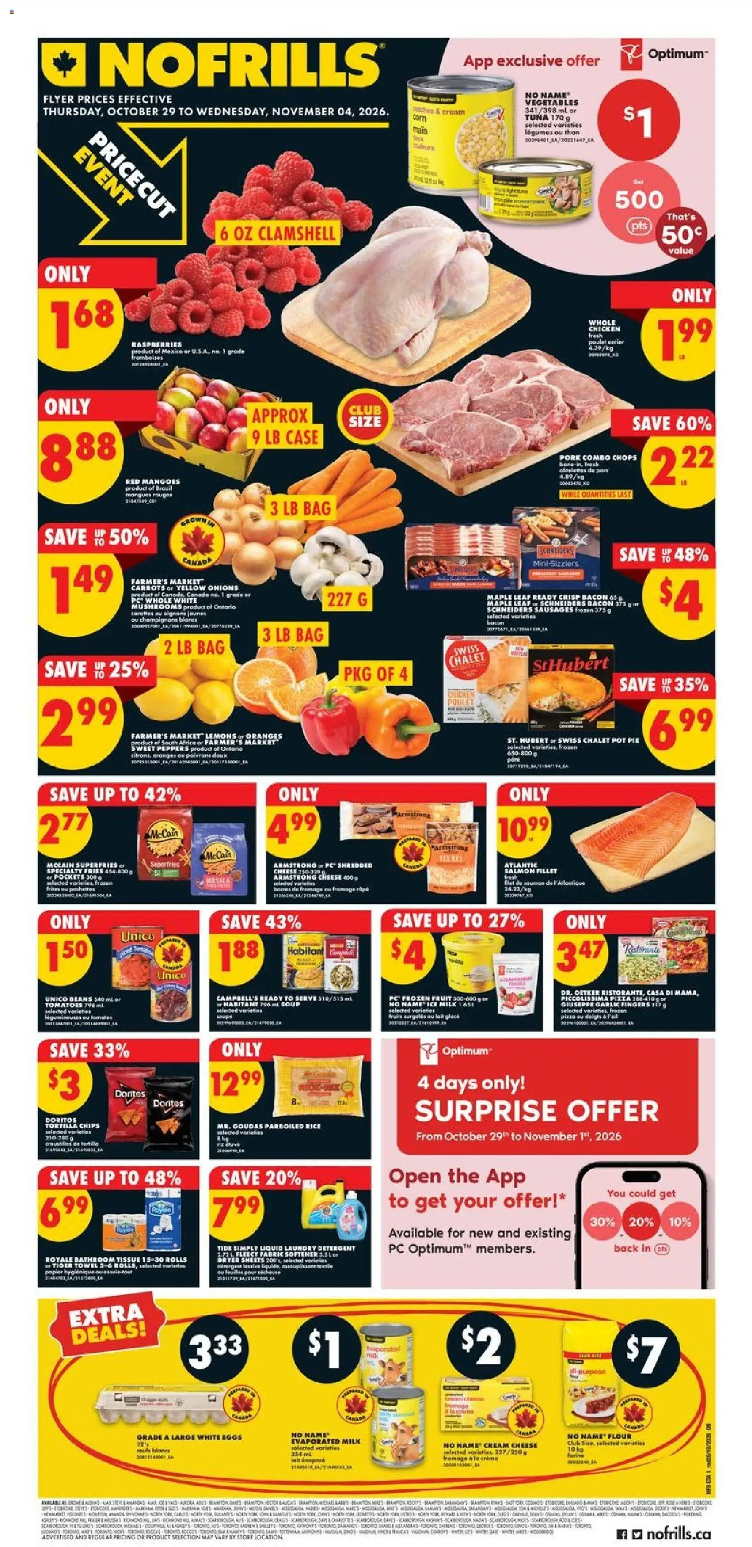 No Frills weekly flyer / circulaire - page 1- valid from Oct 29, 2026