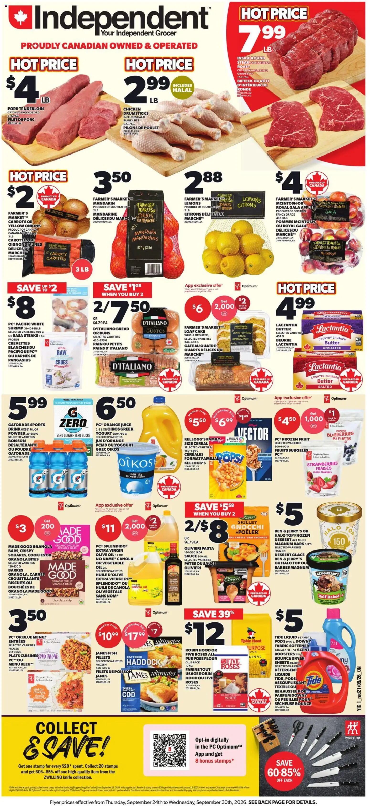 Independent Grocer weekly flyer / circulaire - page 1- valid from Sep 24, 2026