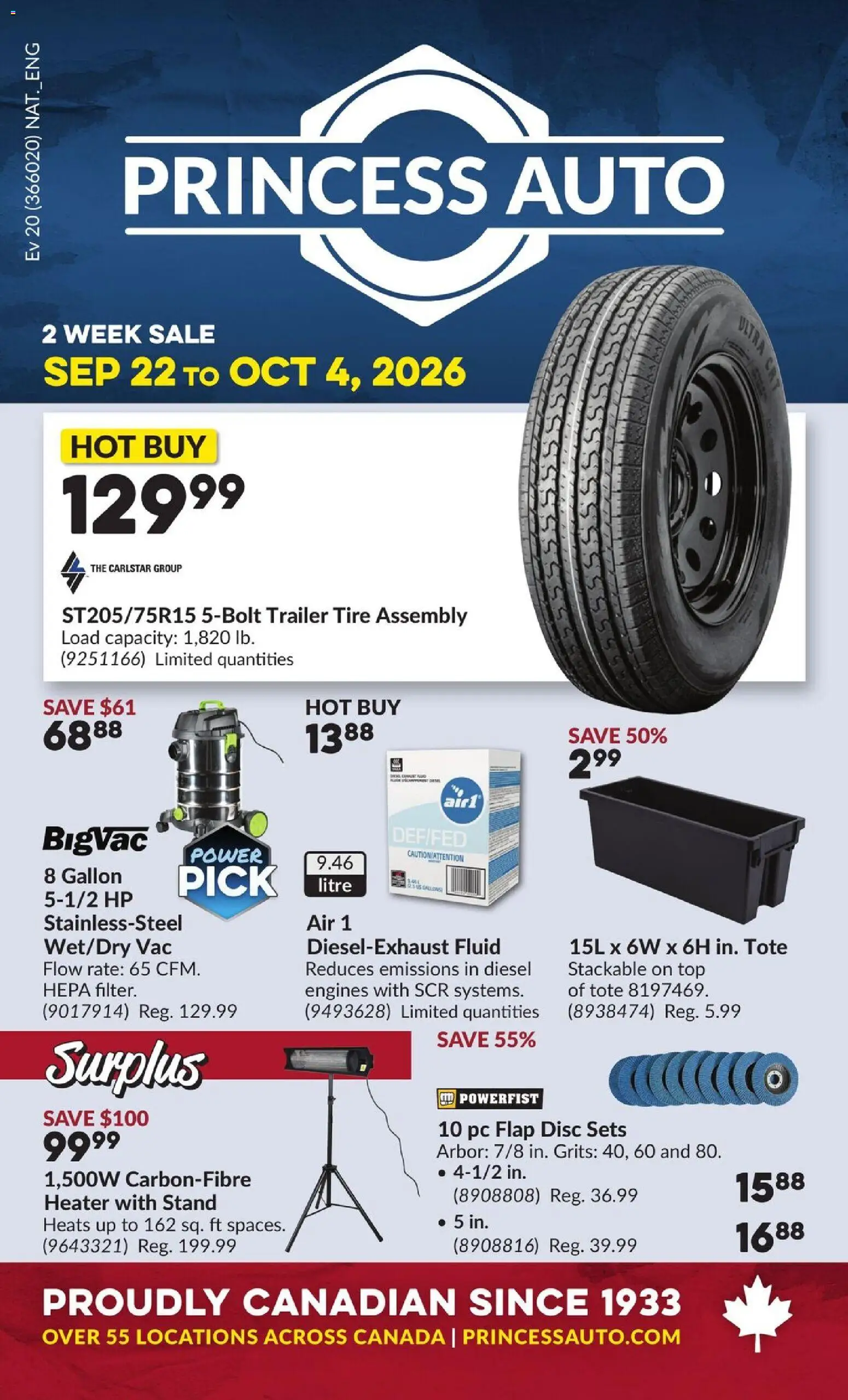 Princess Auto flyer - 2 Week Sale! - page 1- valid from Sep 22, 2026