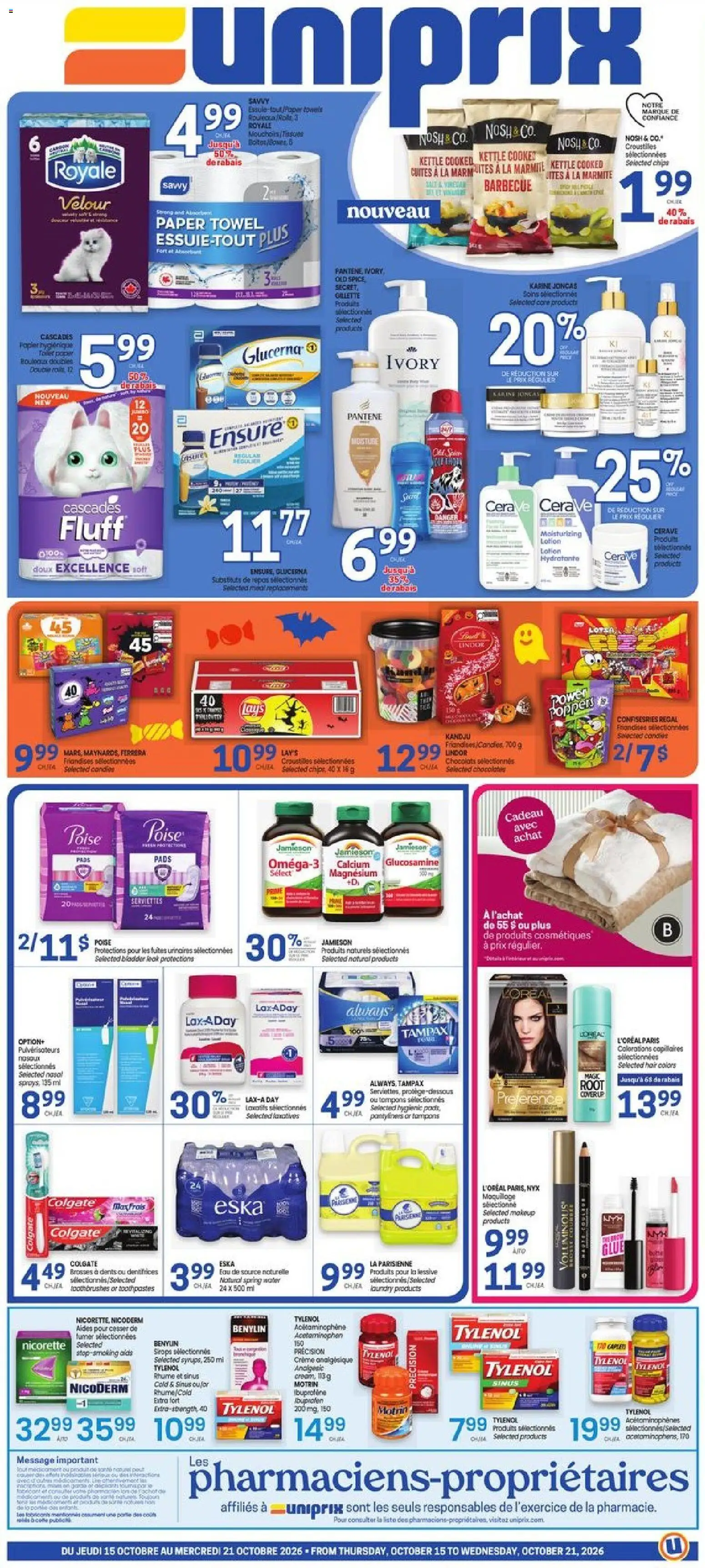 Uniprix weekly flyer / circulaire - page 1- valid from Oct 15, 2026