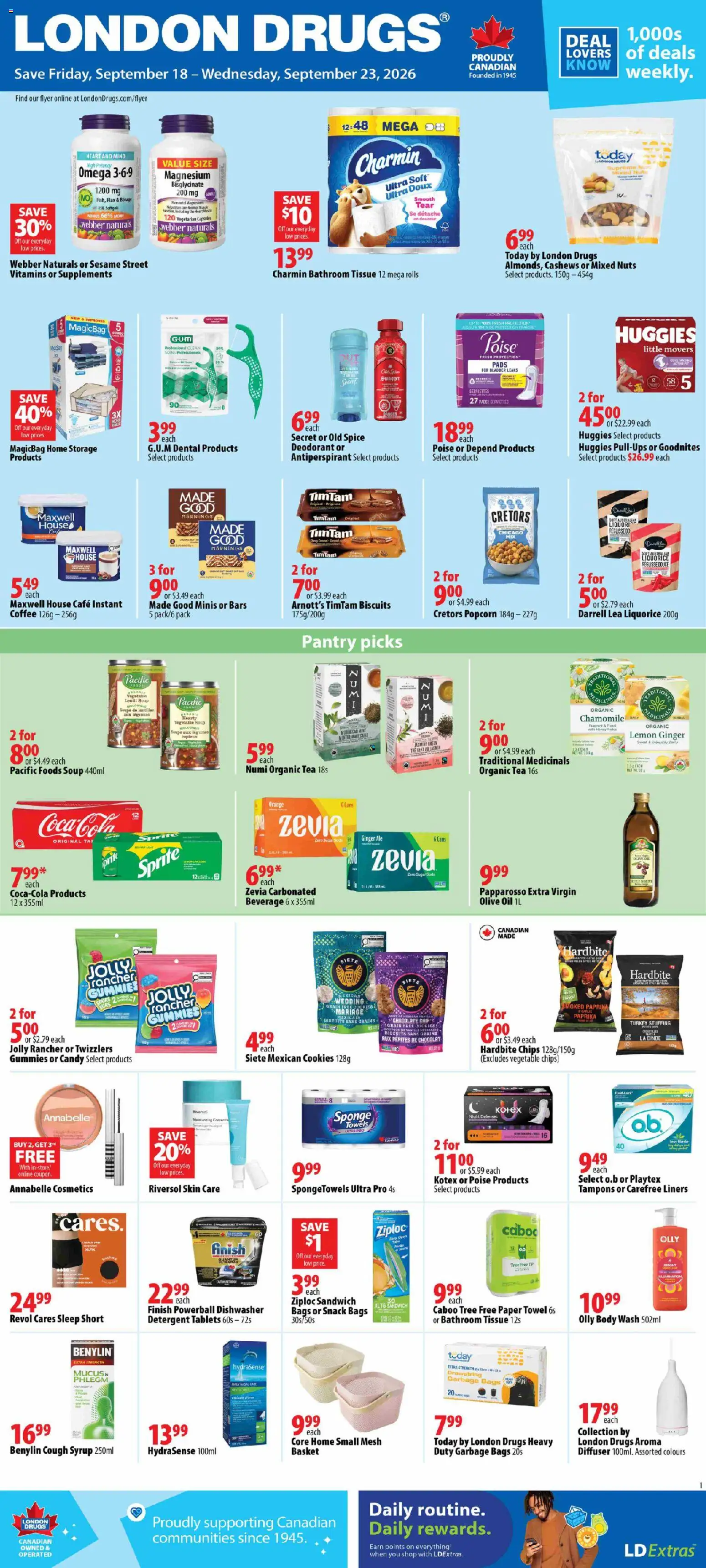 London Drugs weekly flyer / circulaire - page 1- valid from Sep 18, 2026