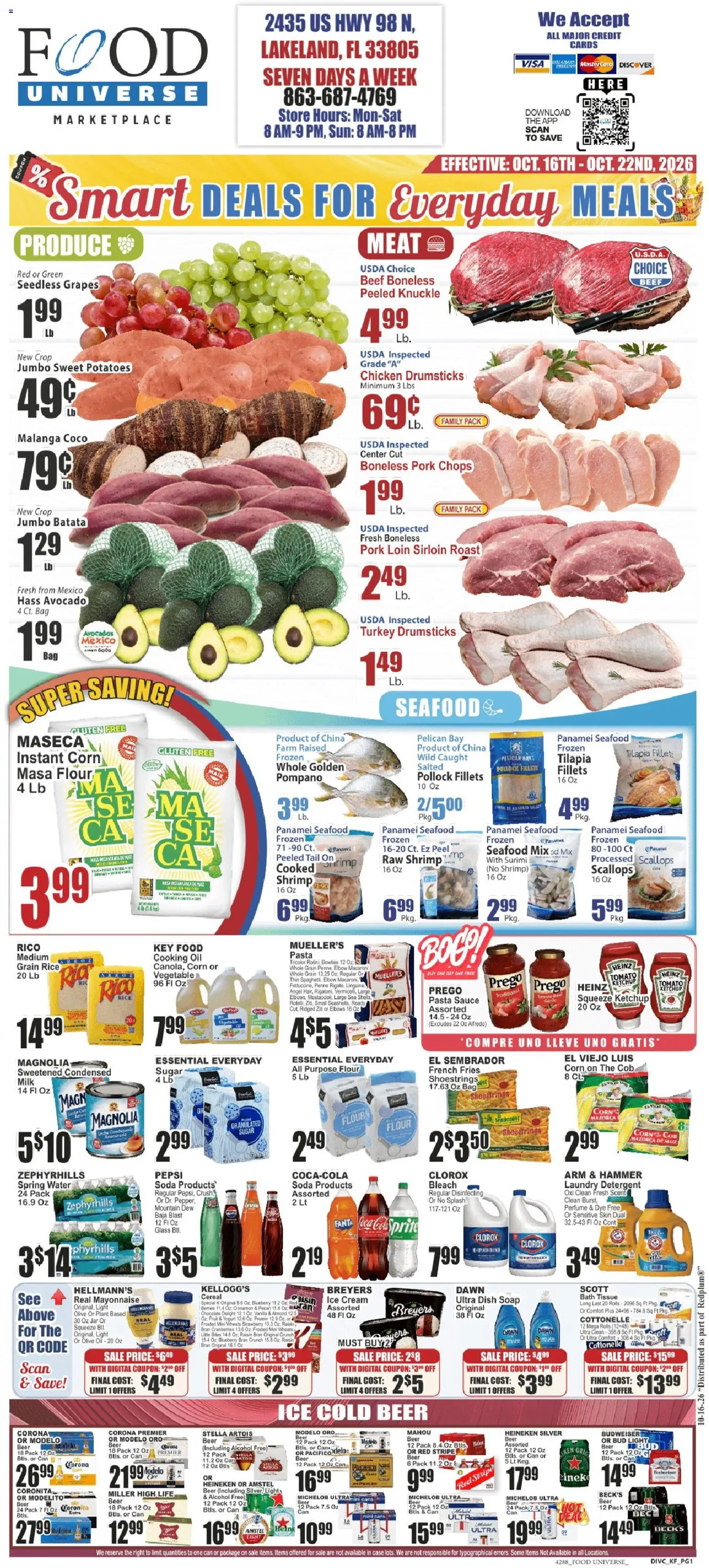Food Universe Weekly Ad - page 1- valid from 10/16/2026