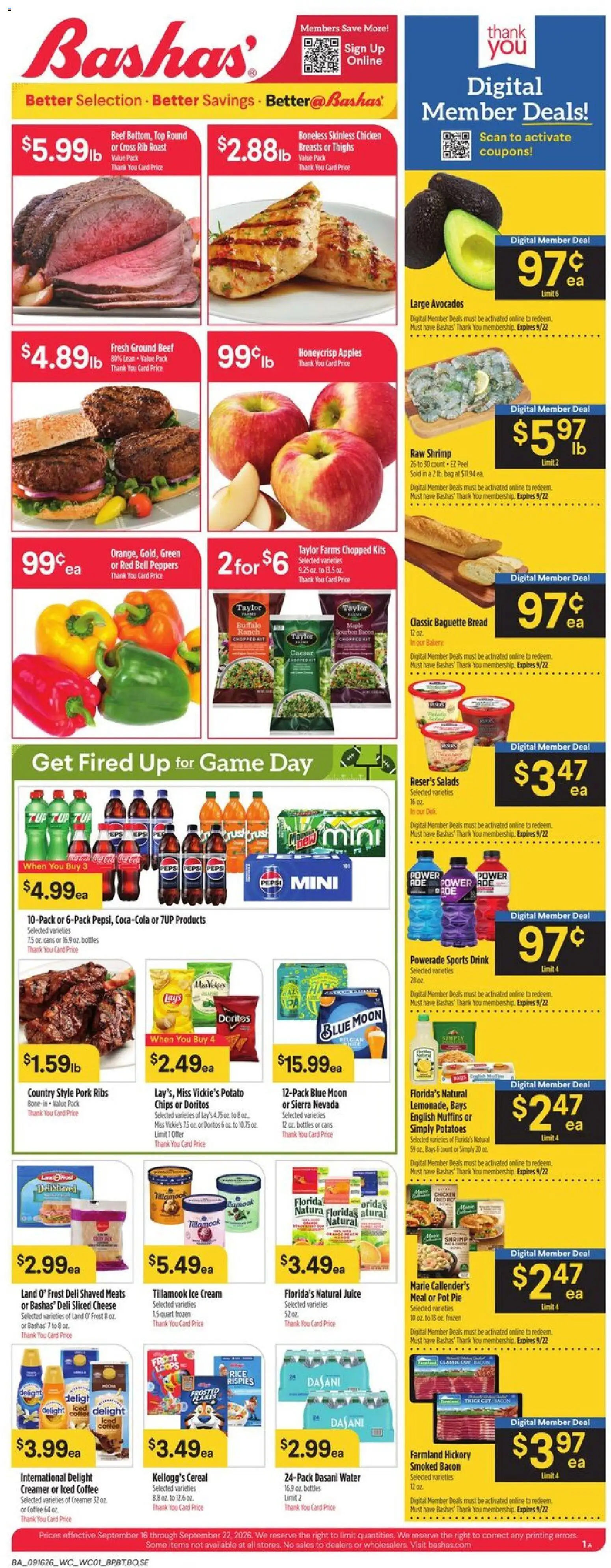 Basha's Weekly Ad - page 1- valid from 09/16/2026