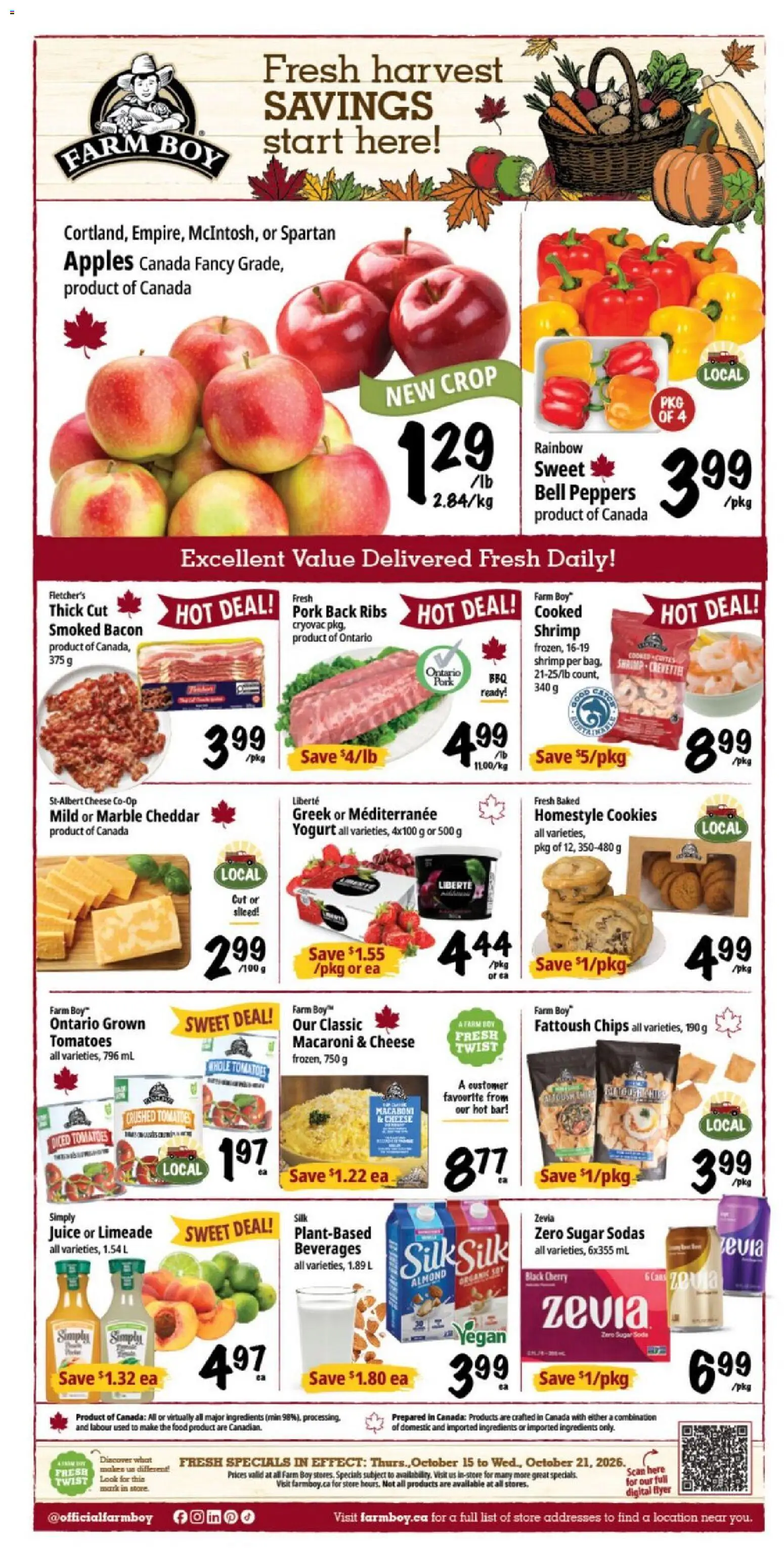 Farm Boy weekly flyer / circulaire - page 1- valid from Oct 15, 2026
