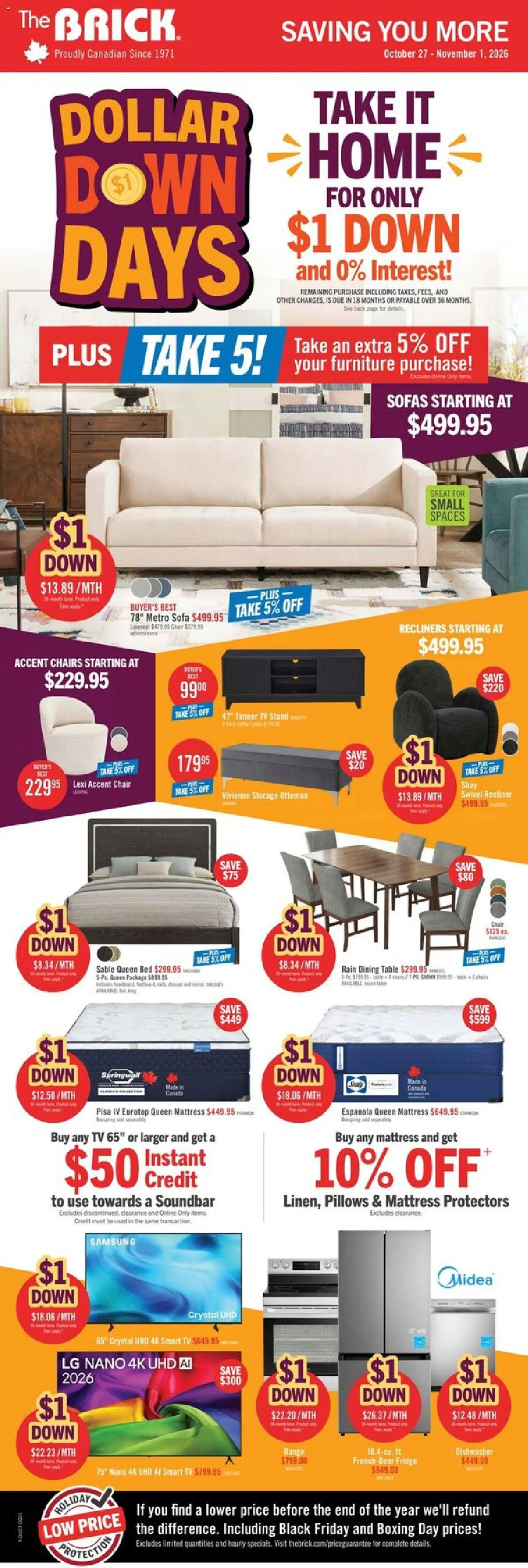 The Brick weekly flyer / circulaire - page 1- valid from Oct 27, 2026