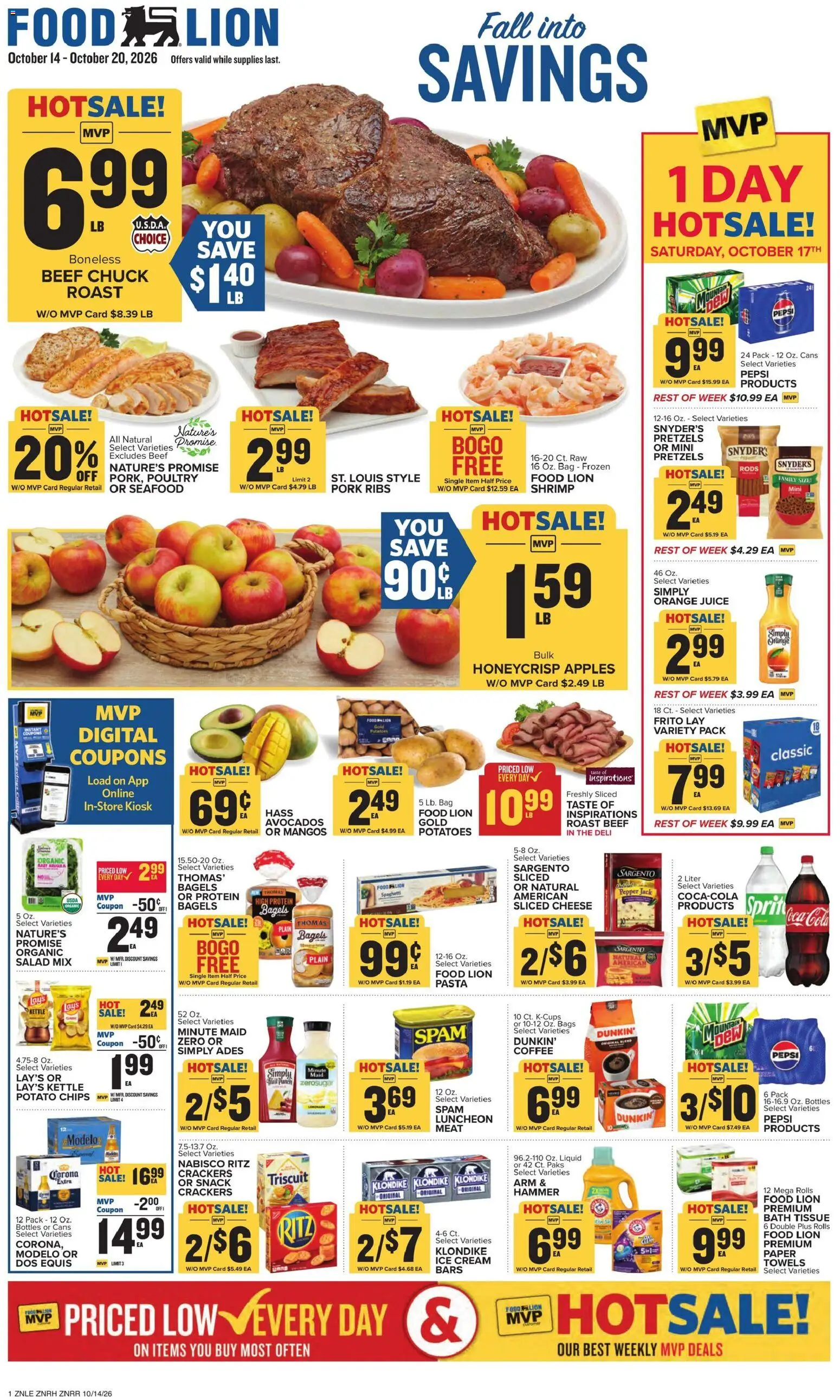 Food Lion Weekly Ad - page 1- valid from 10/14/2026