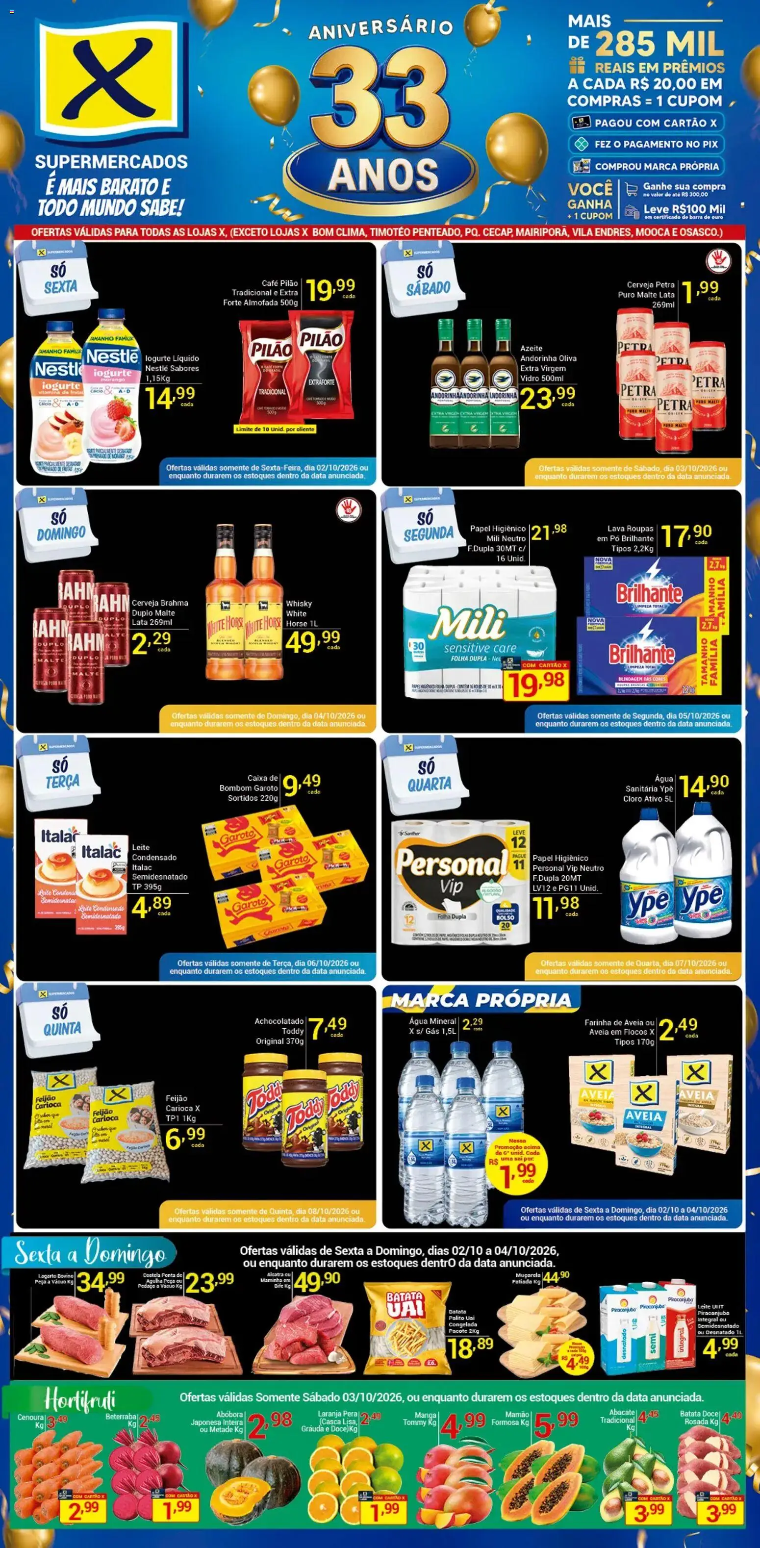 X Supermercados - Ofertas da semana - página 1- válido a partir de 02/10/2026

