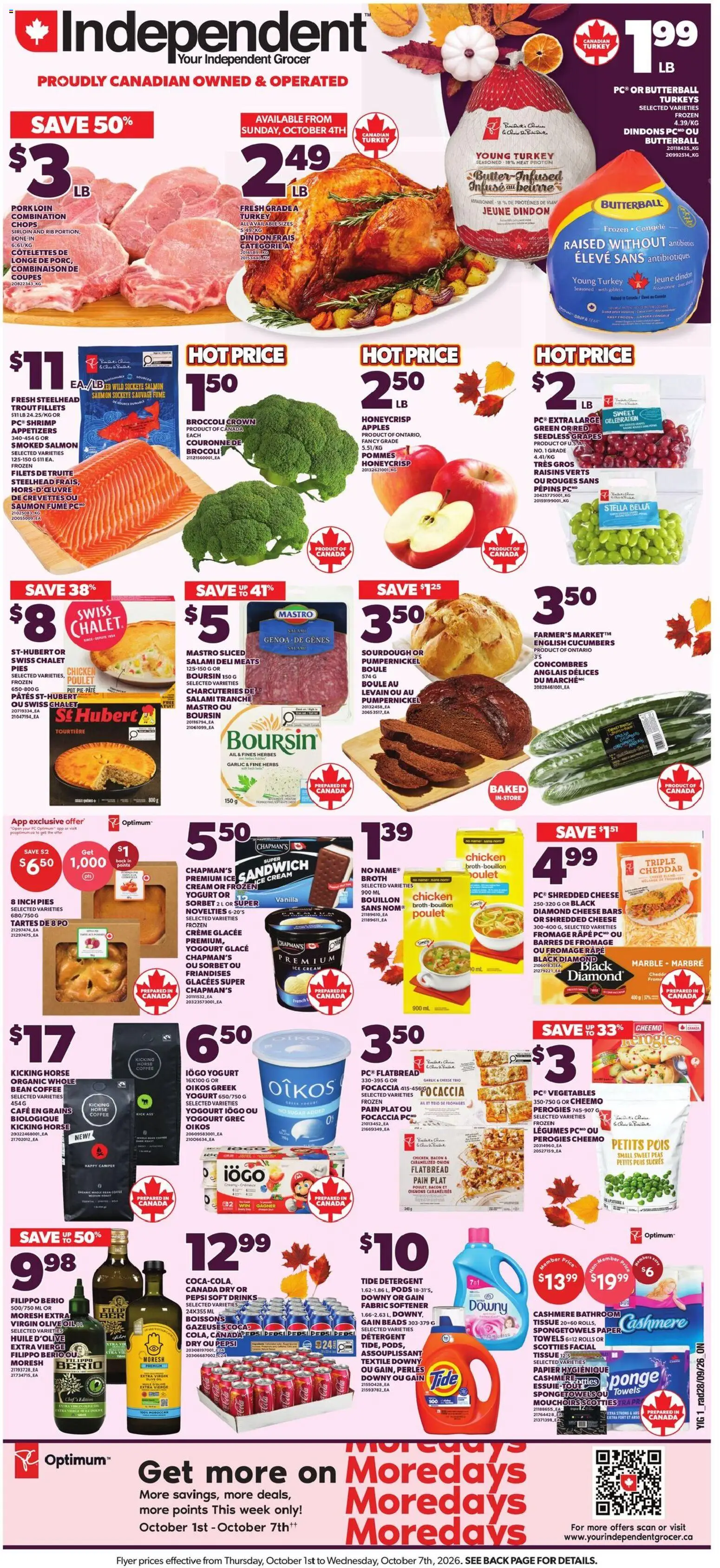 Independent Grocer weekly flyer / circulaire - page 1- valid from Oct 1, 2026