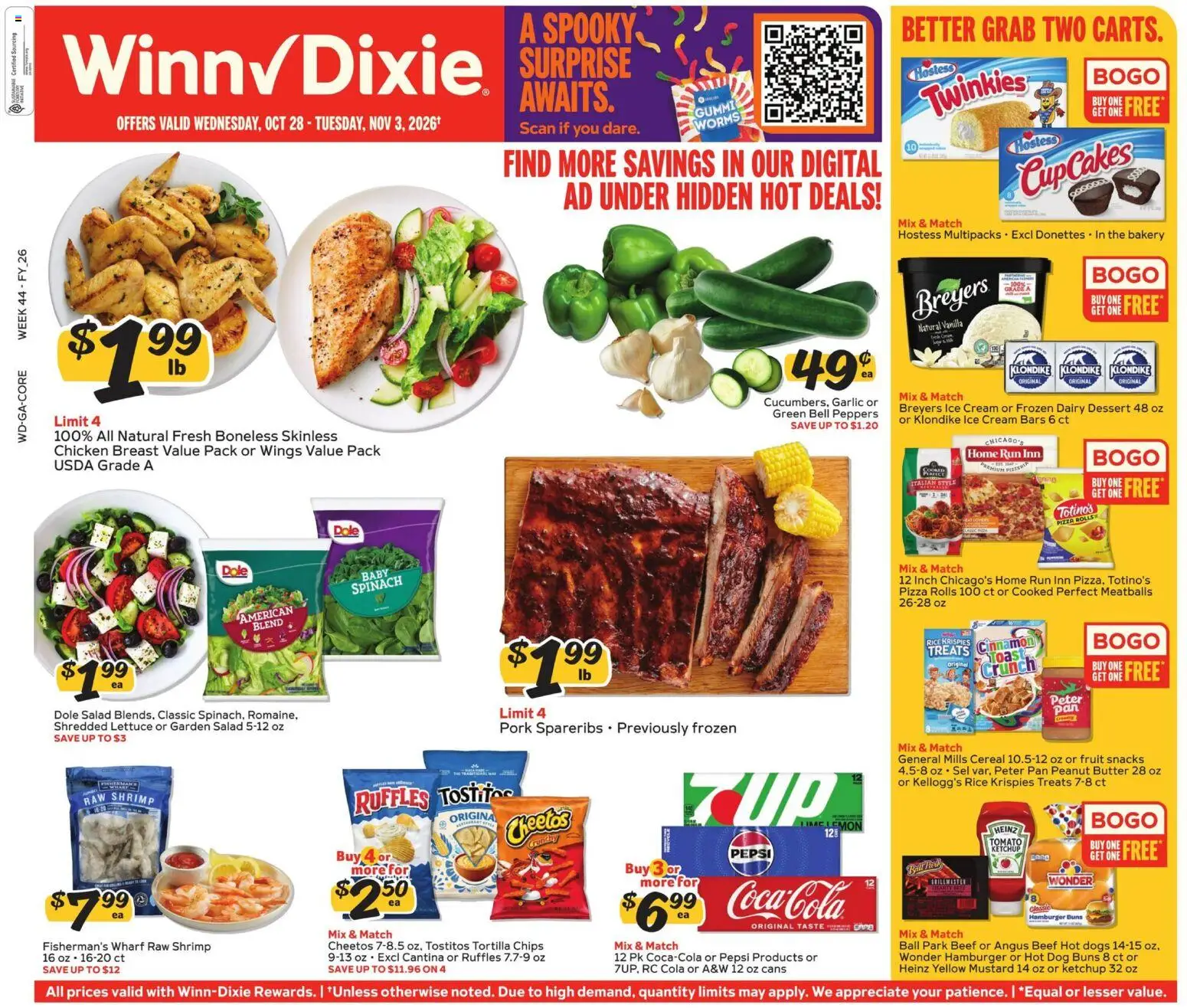 Winn Dixie Weekly Circular - page 1- valid from 10/28/2026