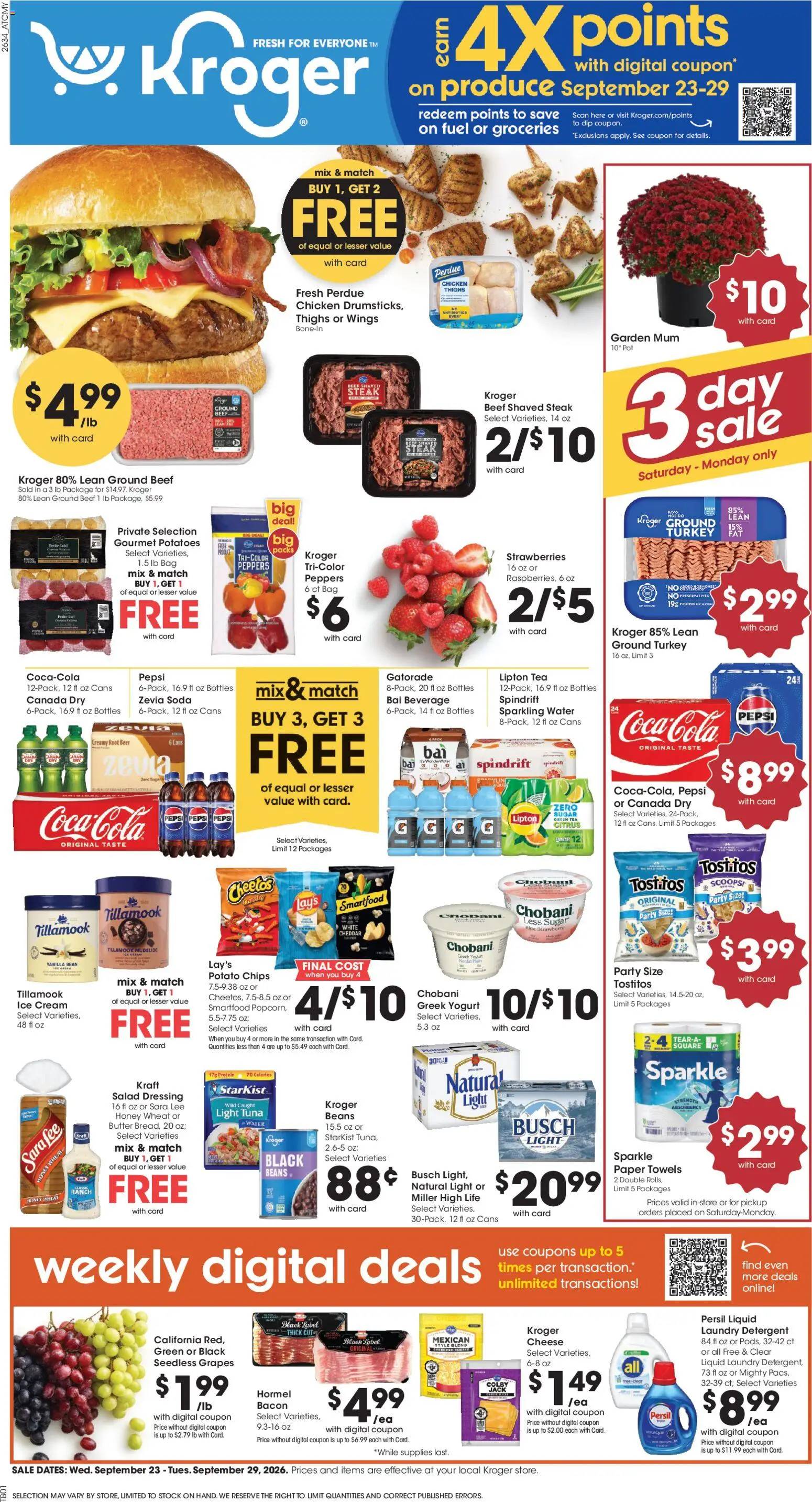 Kroger Weekly Ad - page 1- valid from 09/23/2026