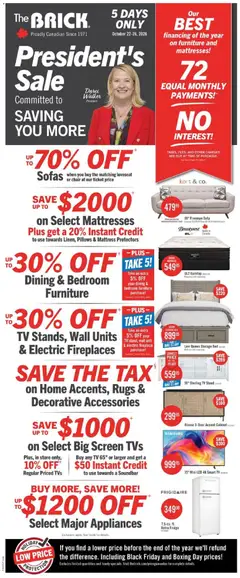 Preview The Brick weekly flyer / circulaire valid from Oct 22, 2026