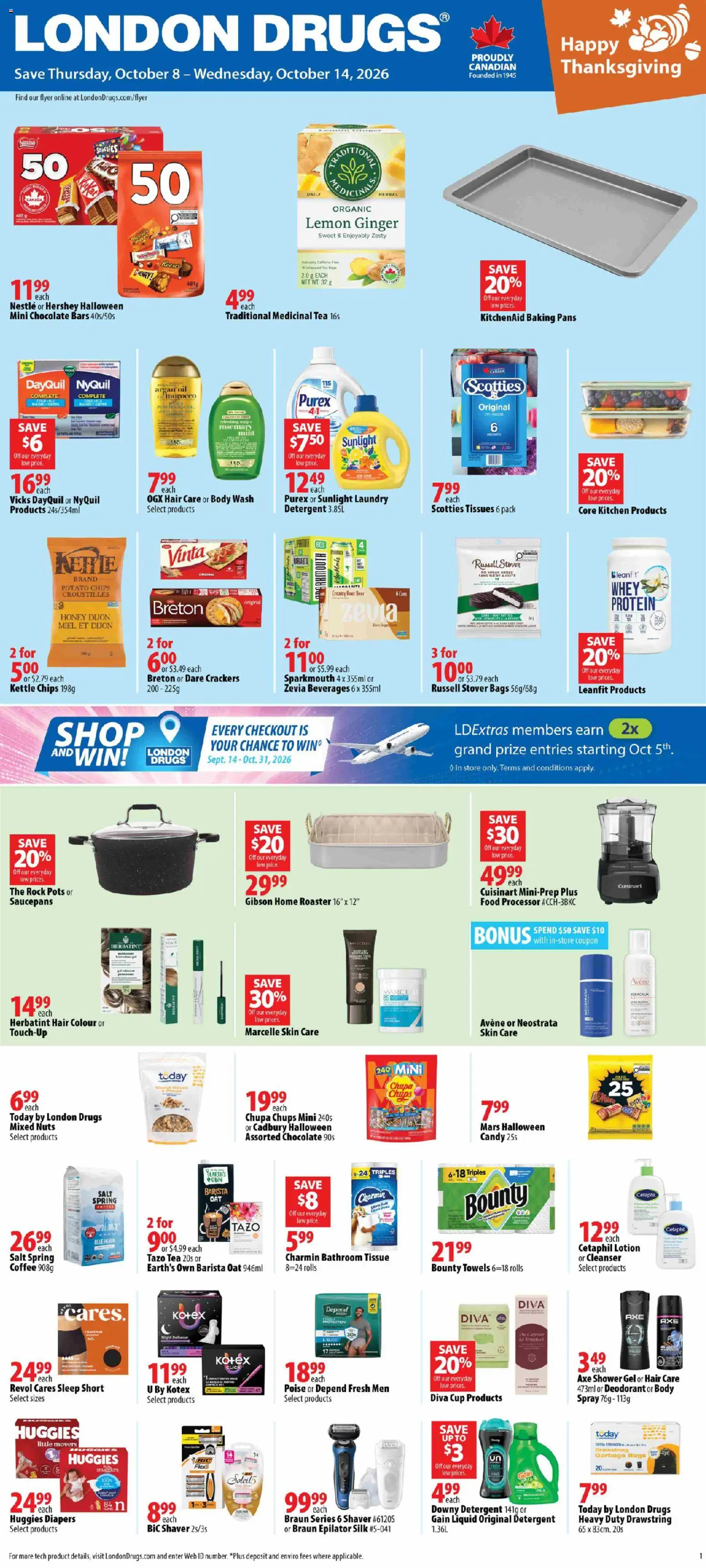 London Drugs weekly flyer / circulaire - page 1- valid from Oct 8, 2026