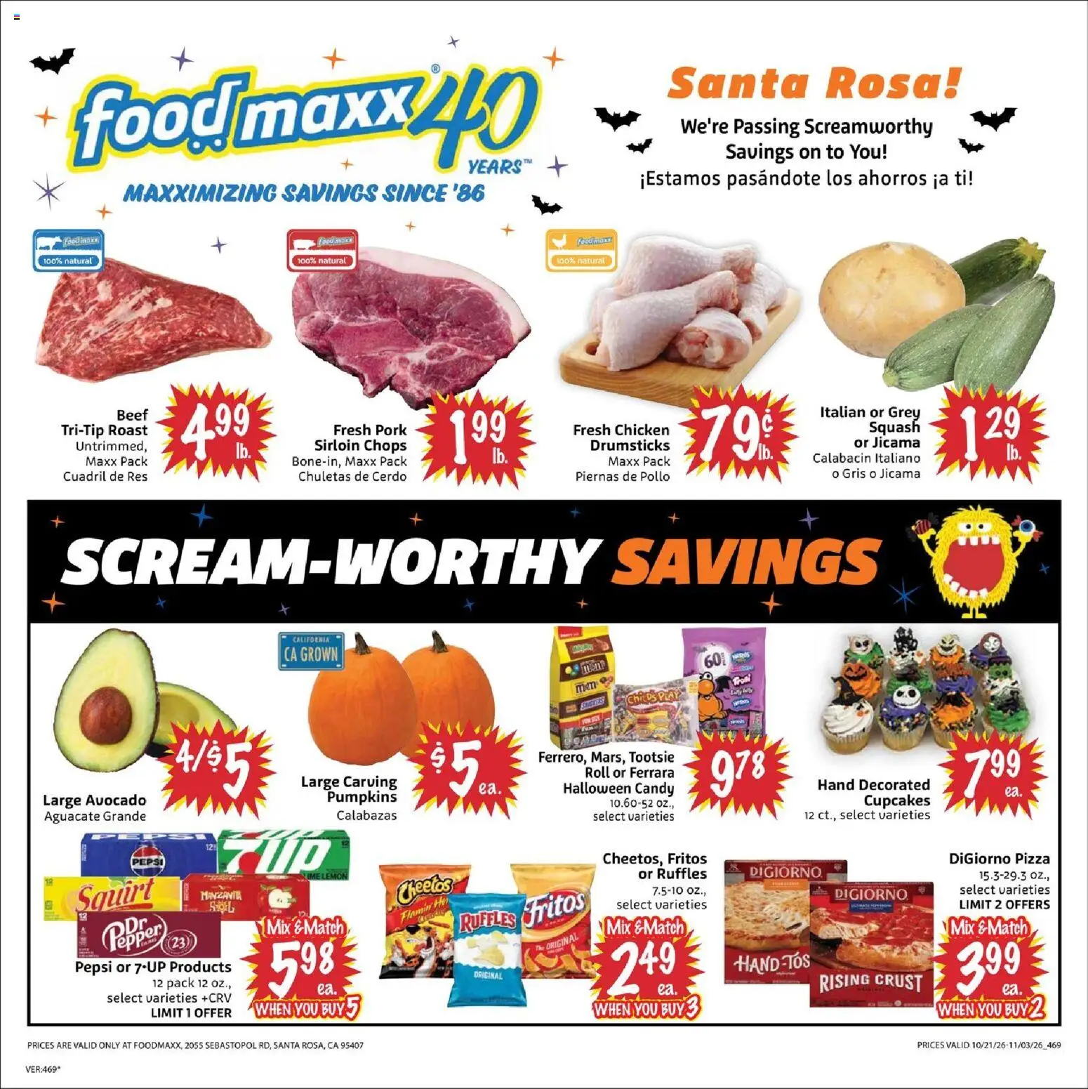 FoodMaxx Weekly Ad - page 1- valid from 10/21/2026
