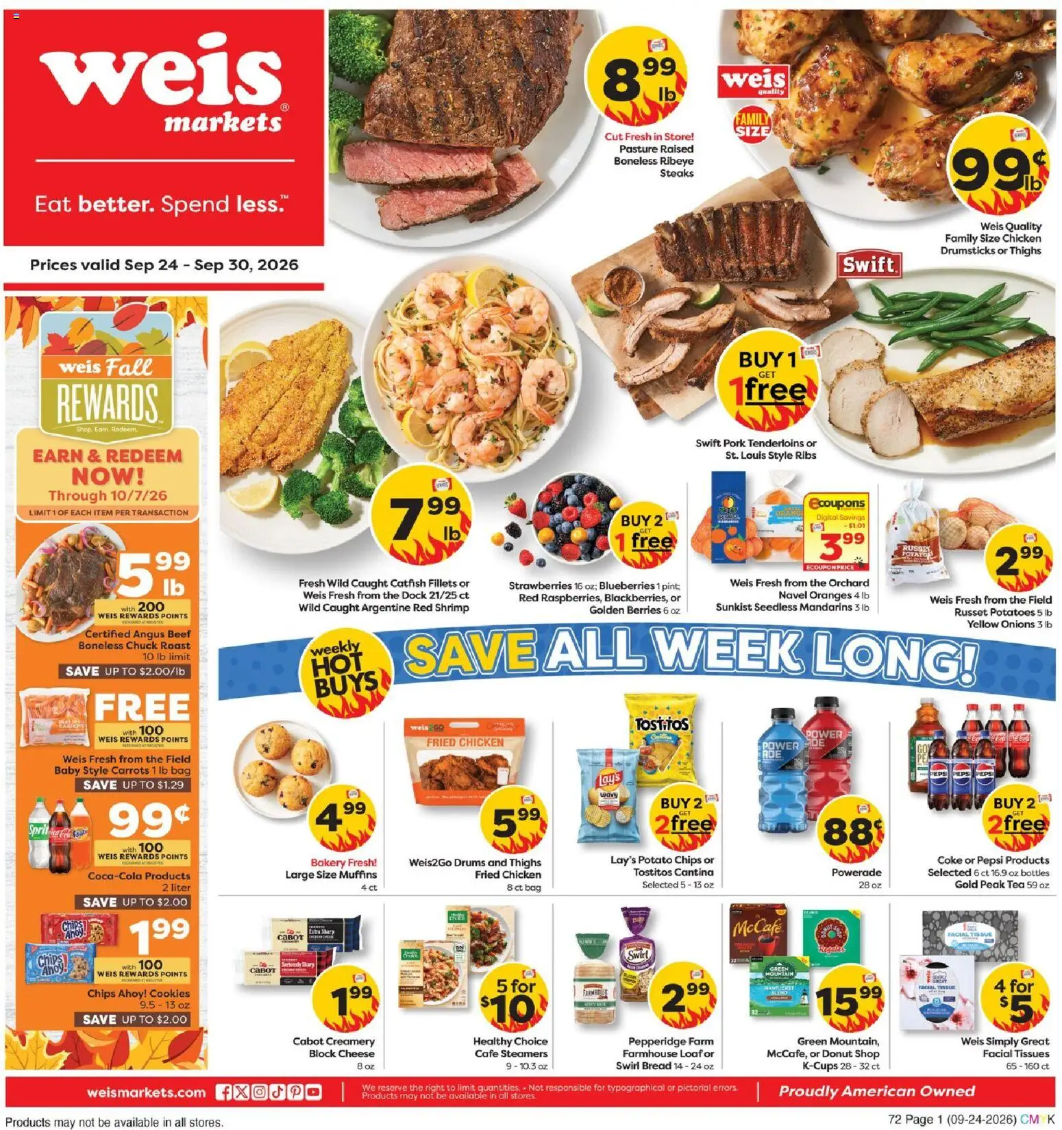 Weis Weekly Ad - page 1- valid from 09/24/2026