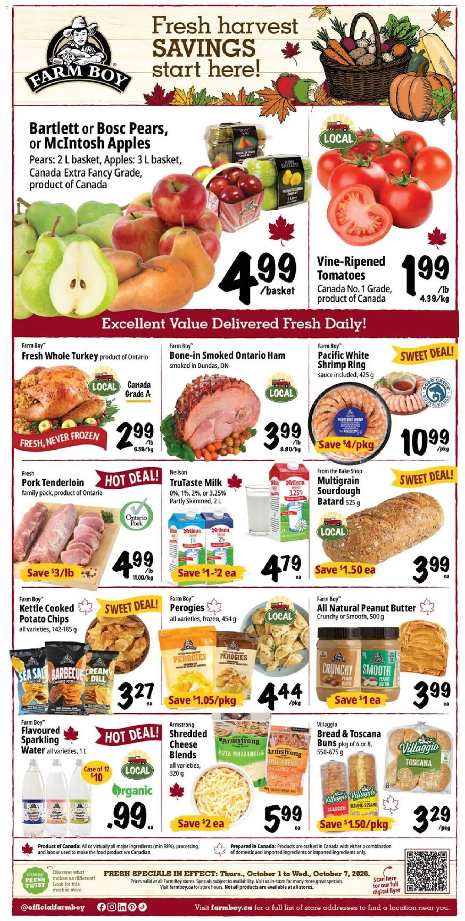 Farm Boy weekly flyer / circulaire - page 1- valid from Oct 1, 2026