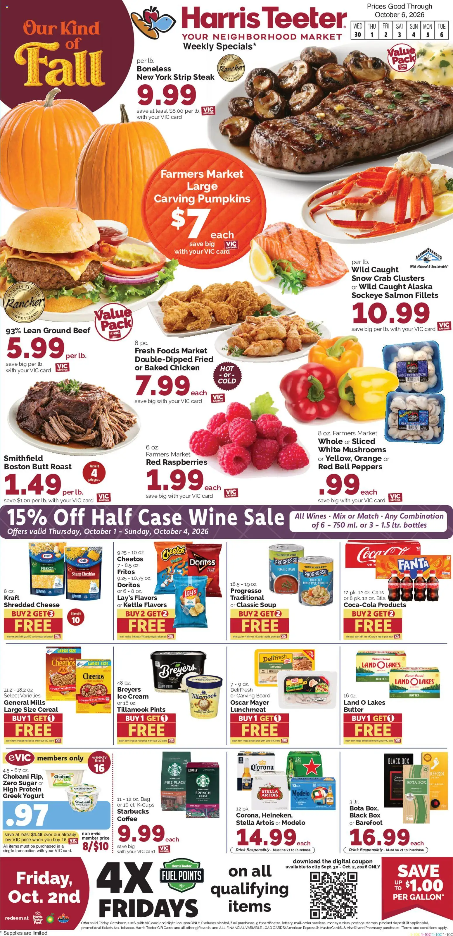 Harris Teeter Weekly Ad - page 1- valid from 09/30/2026