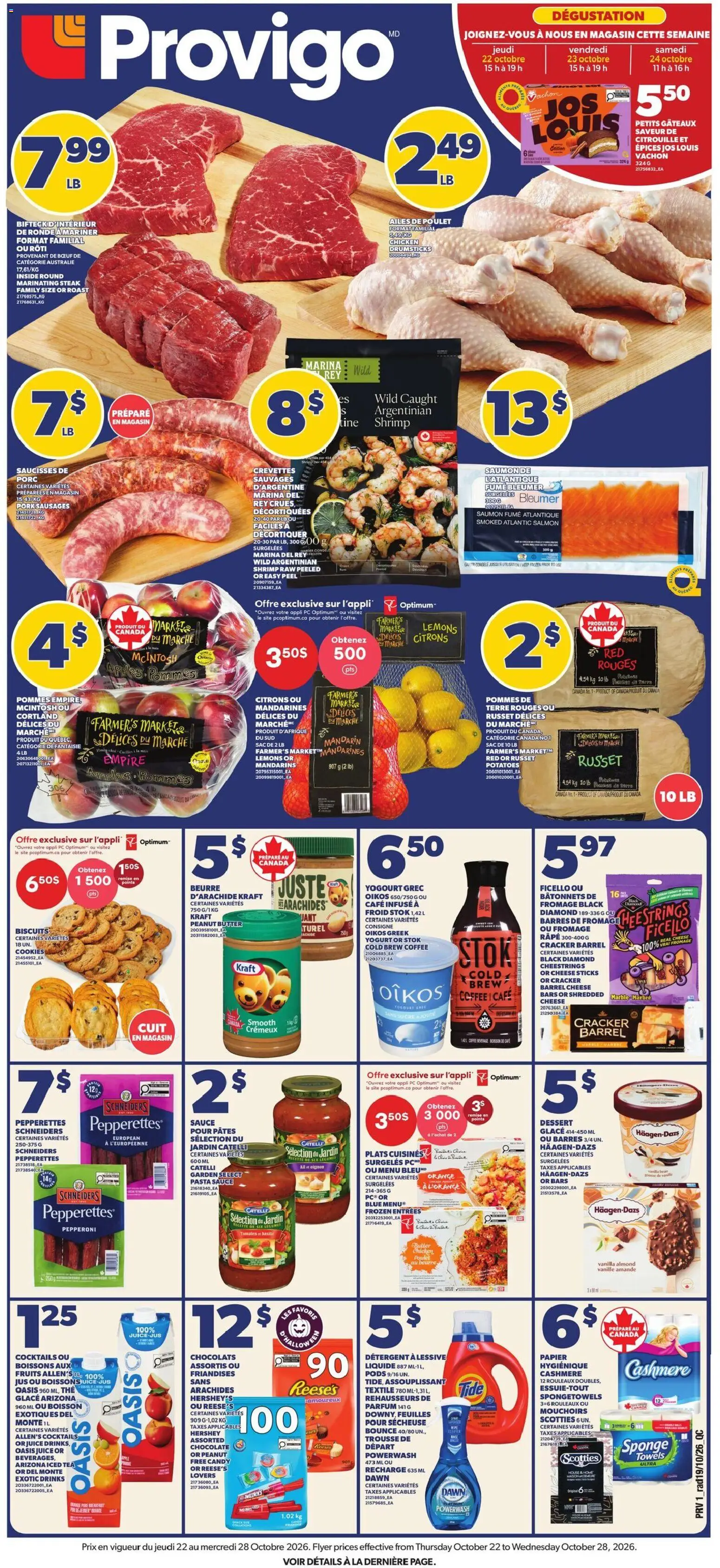 Provigo weekly flyer / circulaire - page 1- valid from Oct 22, 2026