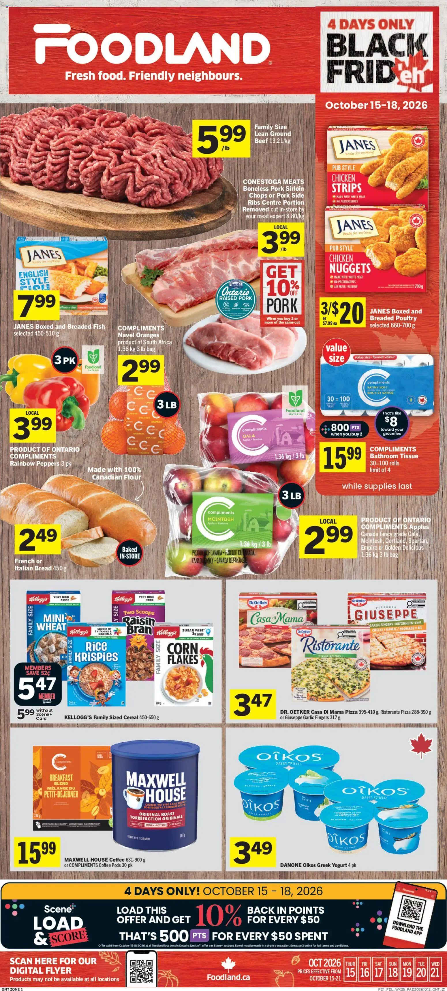 Foodland weekly flyer / circulaire - page 1- valid from Oct 15, 2026
