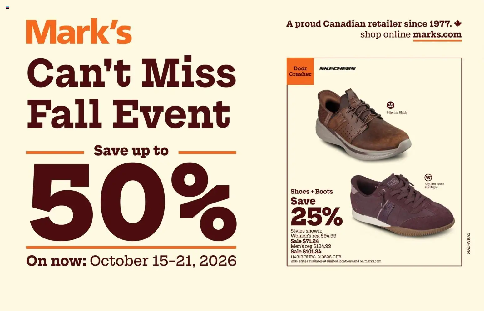 Mark's weekly flyer / circulaire - page 1- valid from Oct 15, 2026
