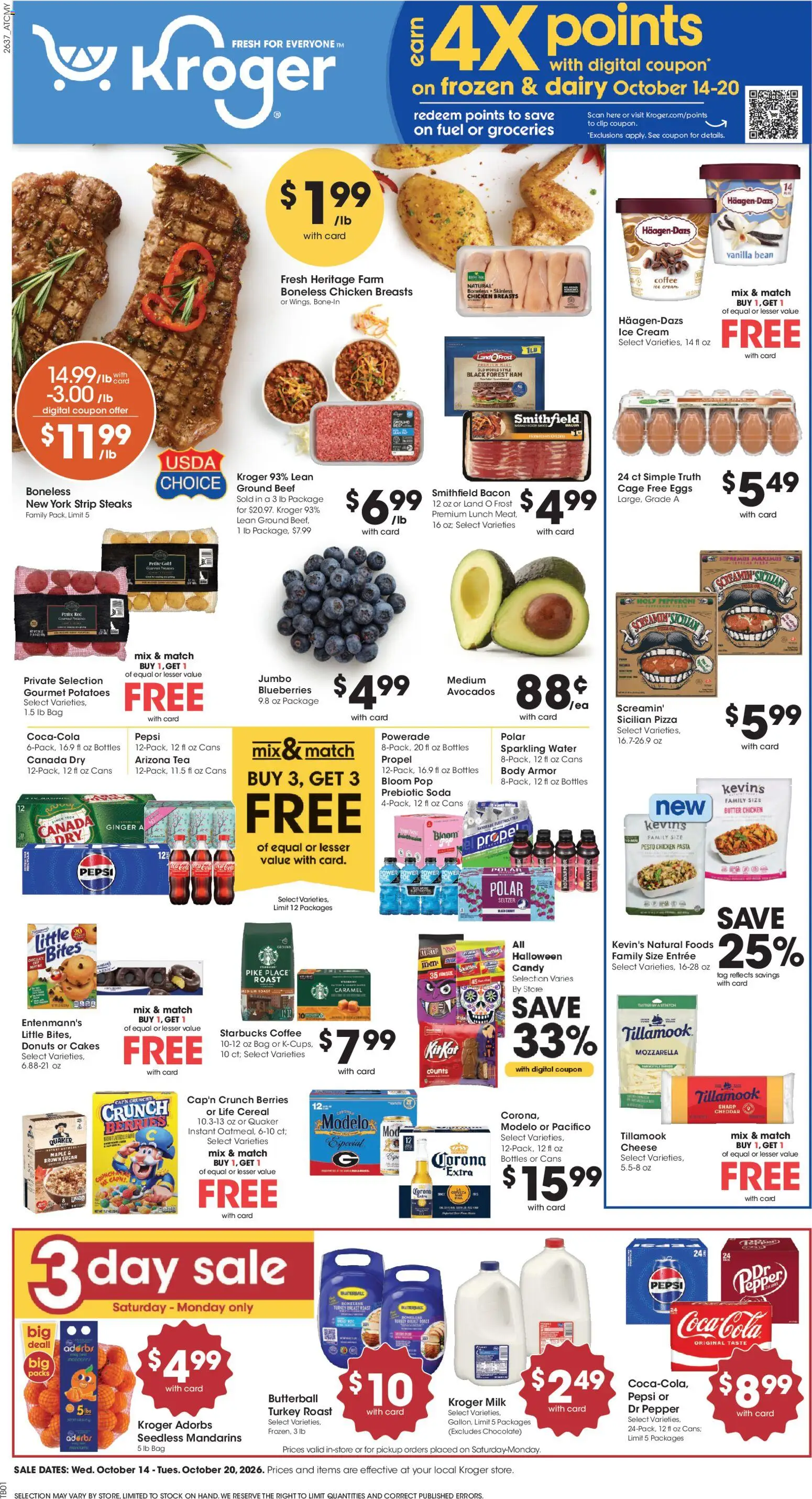 Kroger Weekly Ad - page 1- valid from 10/14/2026