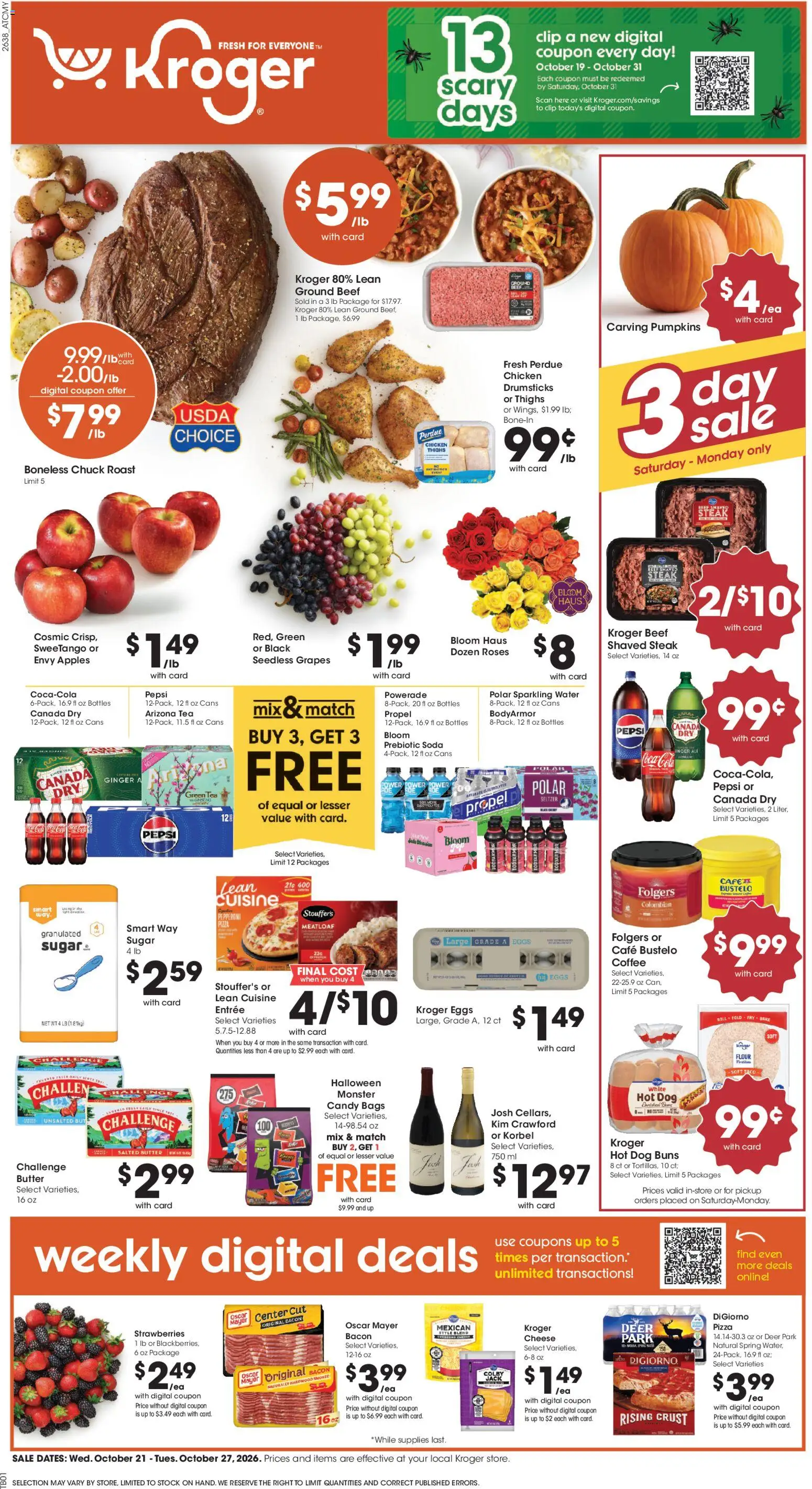 Kroger Weekly Ad - page 1- valid from 10/21/2026