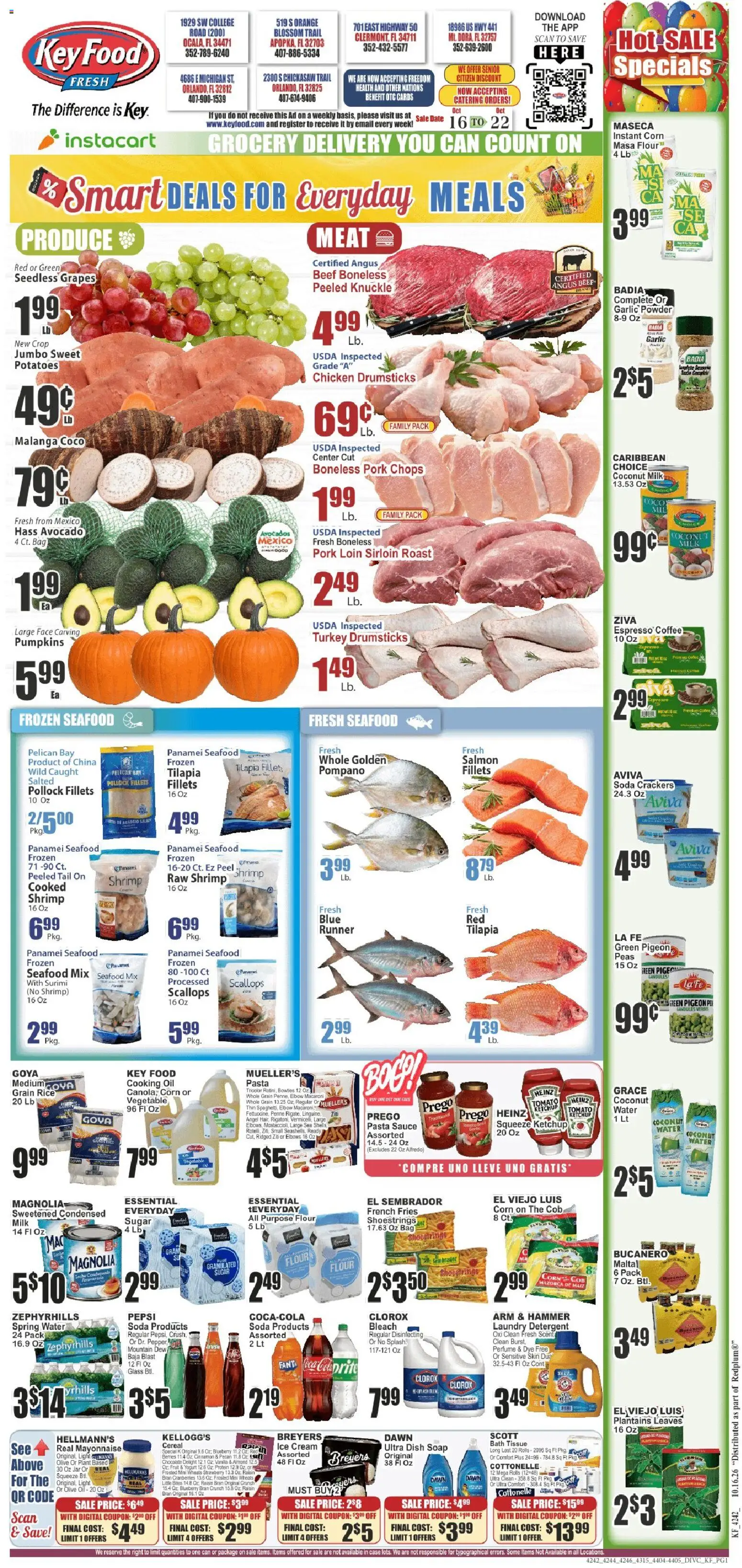 Key Food Weekly Ad - page 1- valid from 10/16/2026