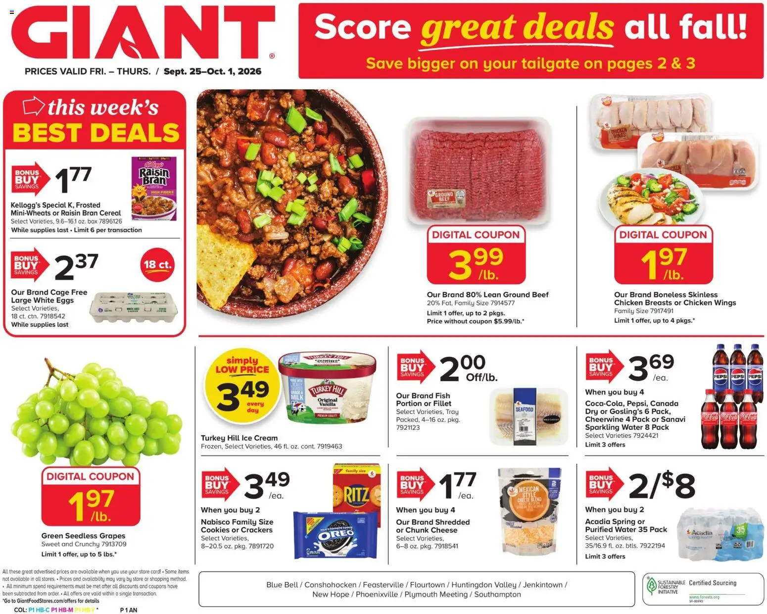 Giant Weekly Ad - page 1- valid from 09/25/2026