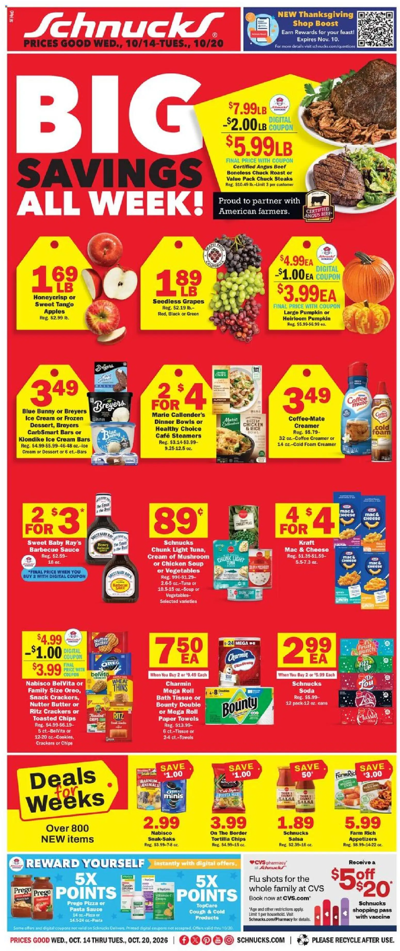 Schnucks Weekly Ad - page 1- valid from 10/14/2026
