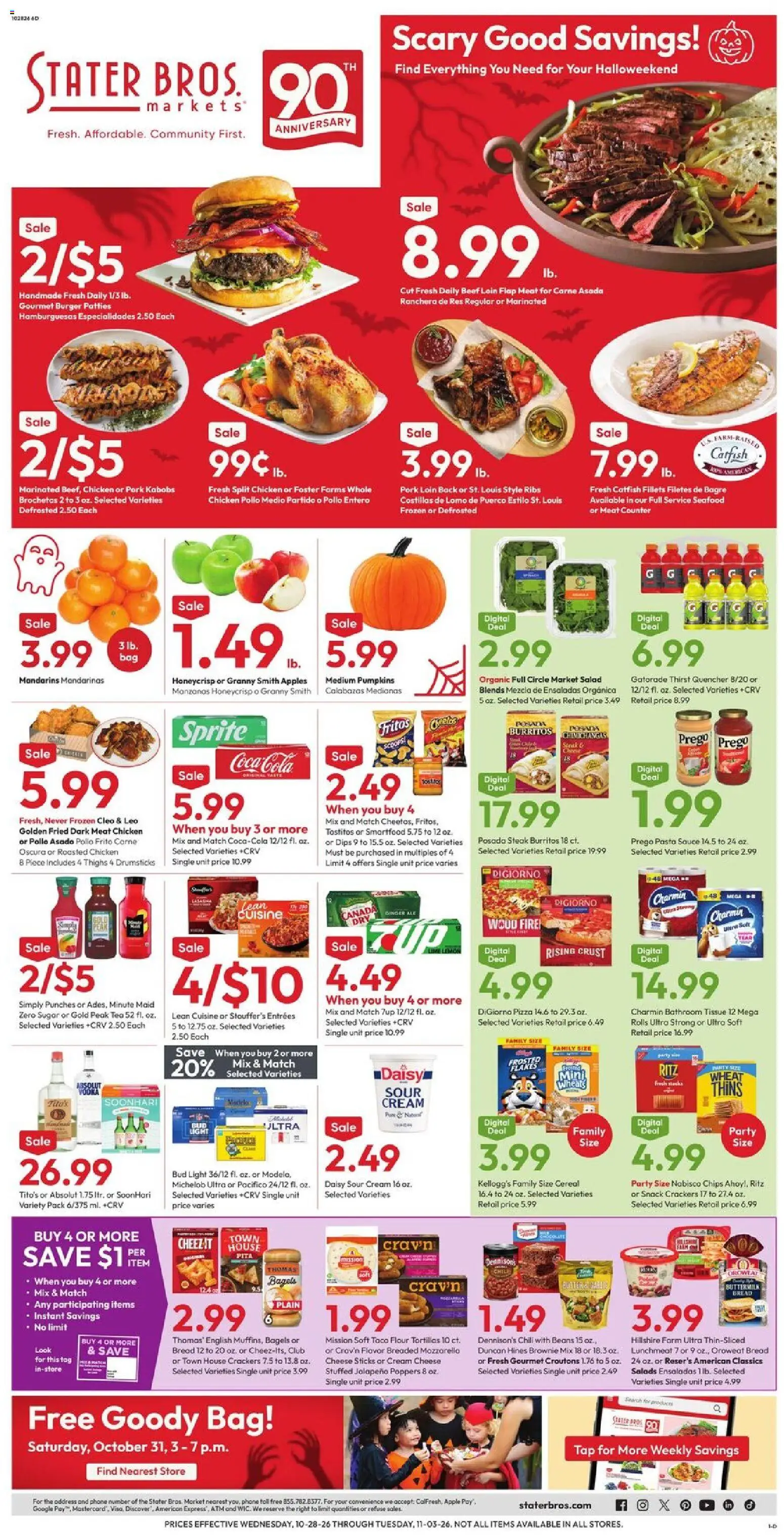 Stater Bros Weekly Ad - page 1- valid from 10/28/2026