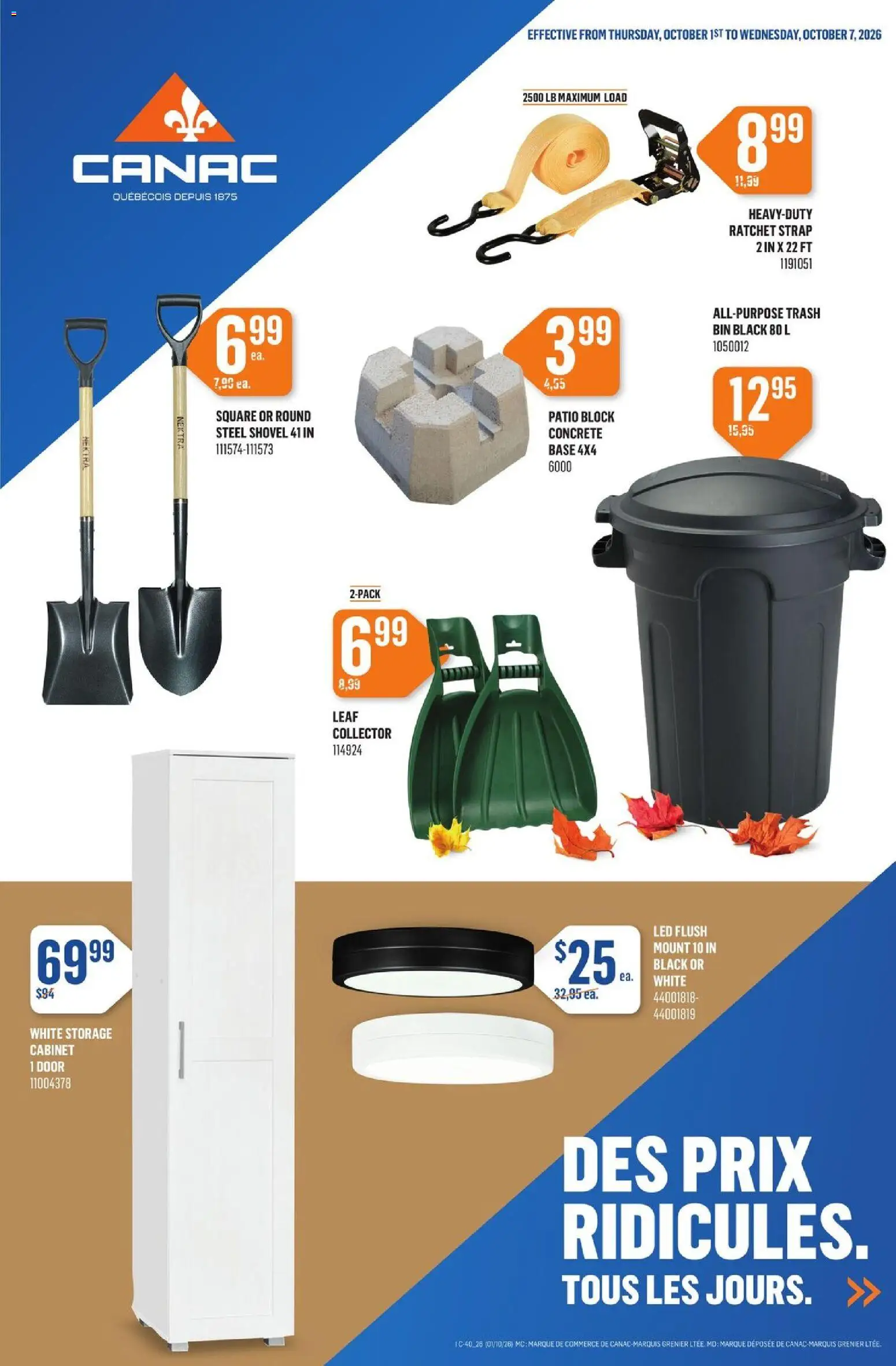 Canac weekly flyer - page 1- valid from Oct 1, 2026