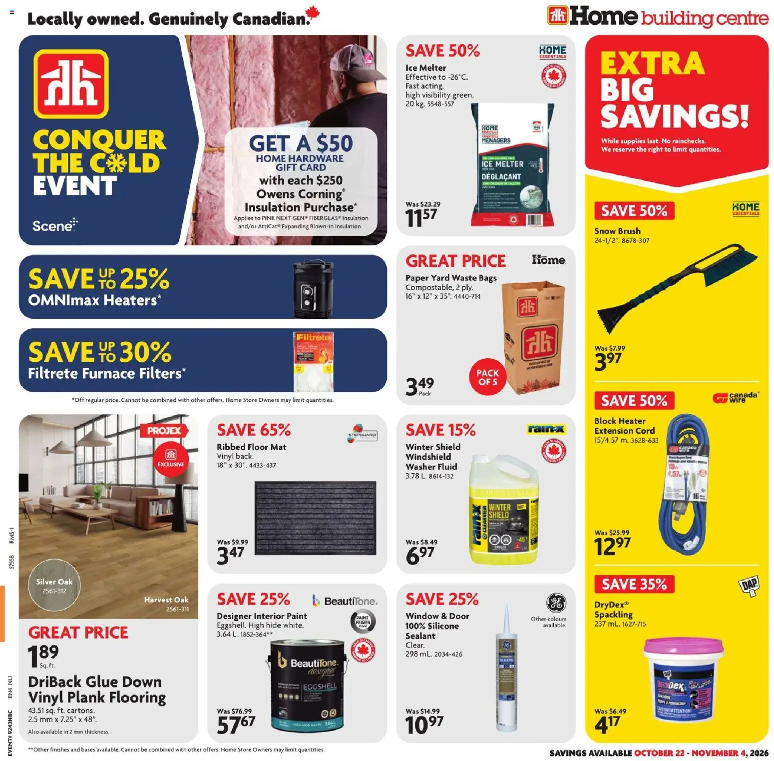Home Hardware weekly flyer / circulaire - page 1- valid from Oct 22, 2026