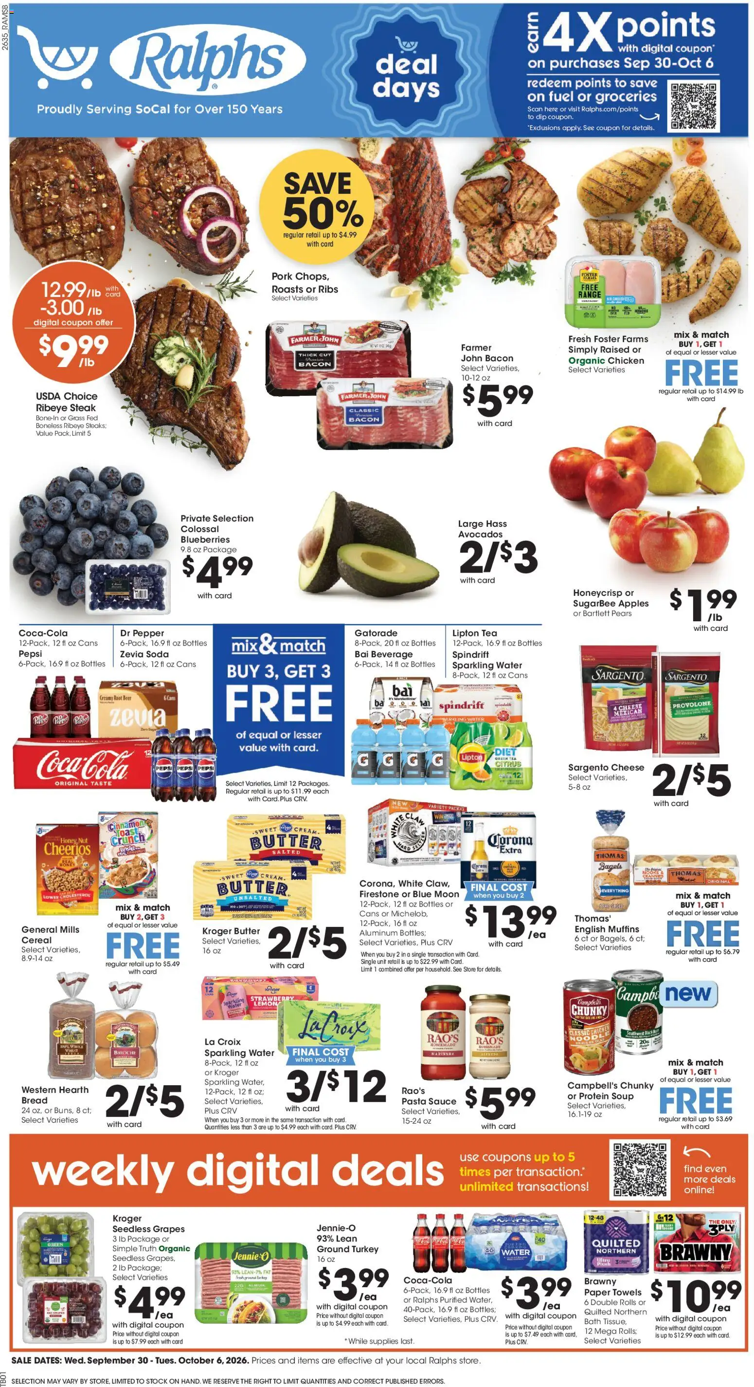 Ralphs Weekly Ad - page 1- valid from 09/30/2026