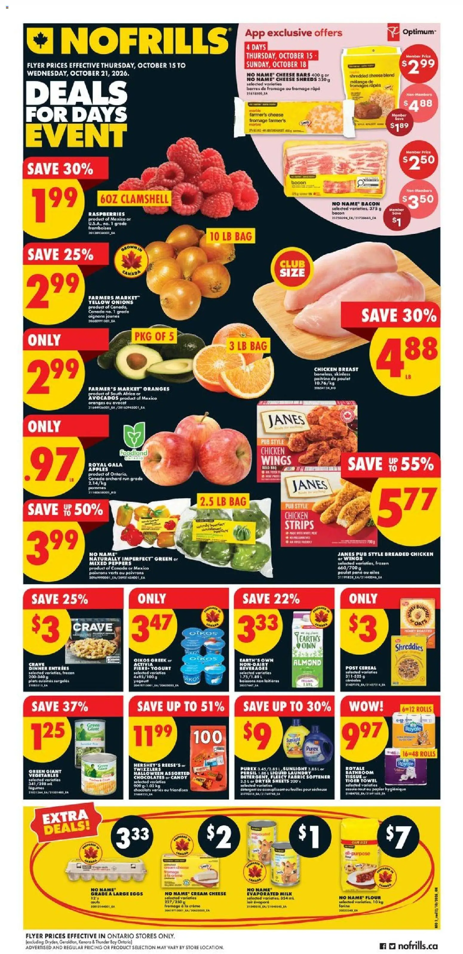 No Frills weekly flyer / circulaire - page 1- valid from Oct 15, 2026