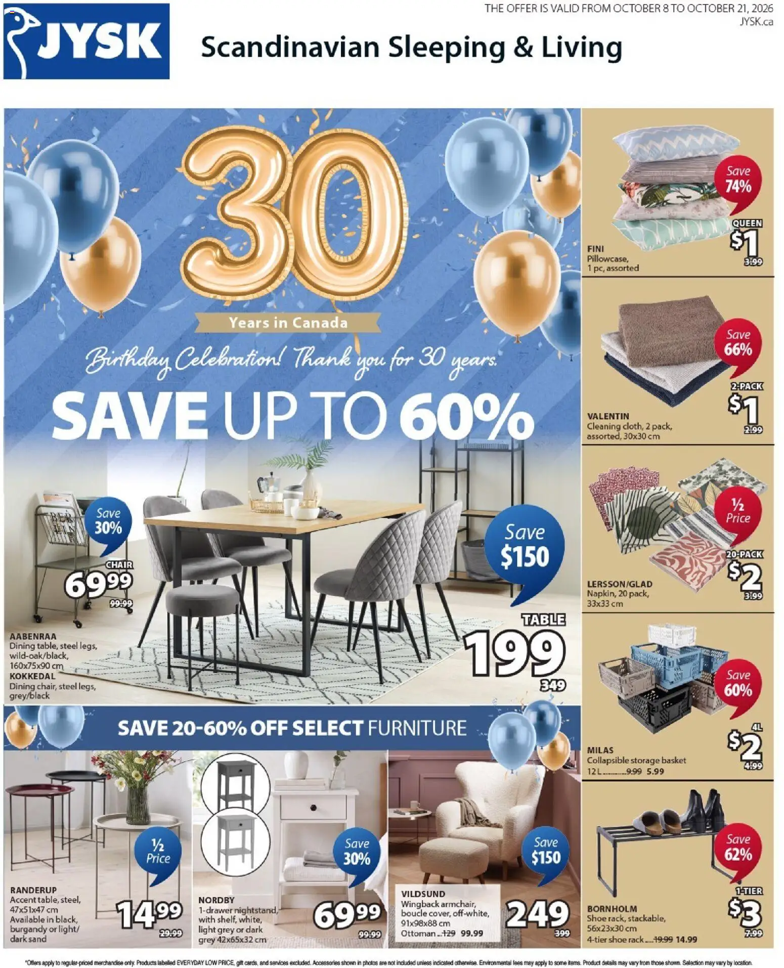 JYSK weekly flyer - page 1- valid from Oct 8, 2026