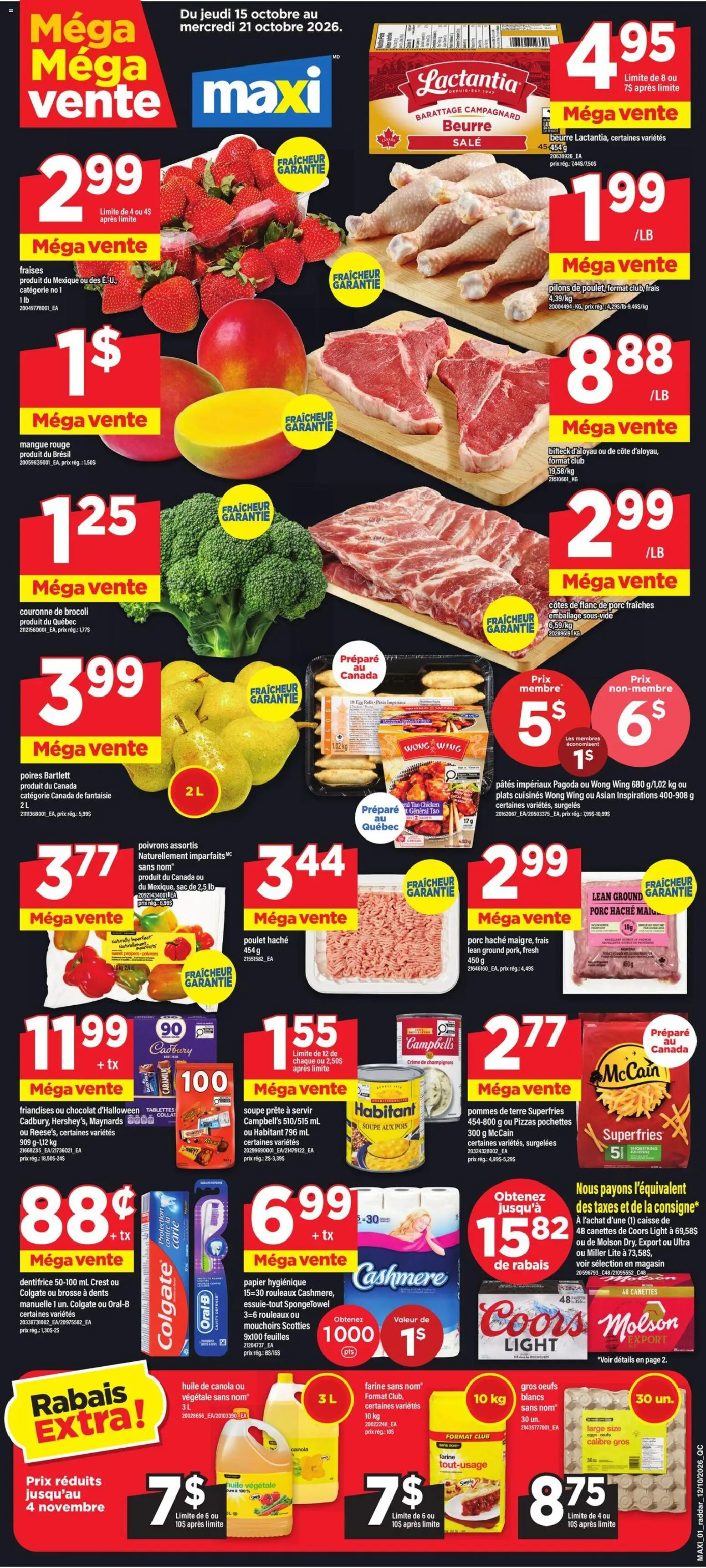 Maxi weekly flyer / circulaire - page 1- valid from Oct 15, 2026