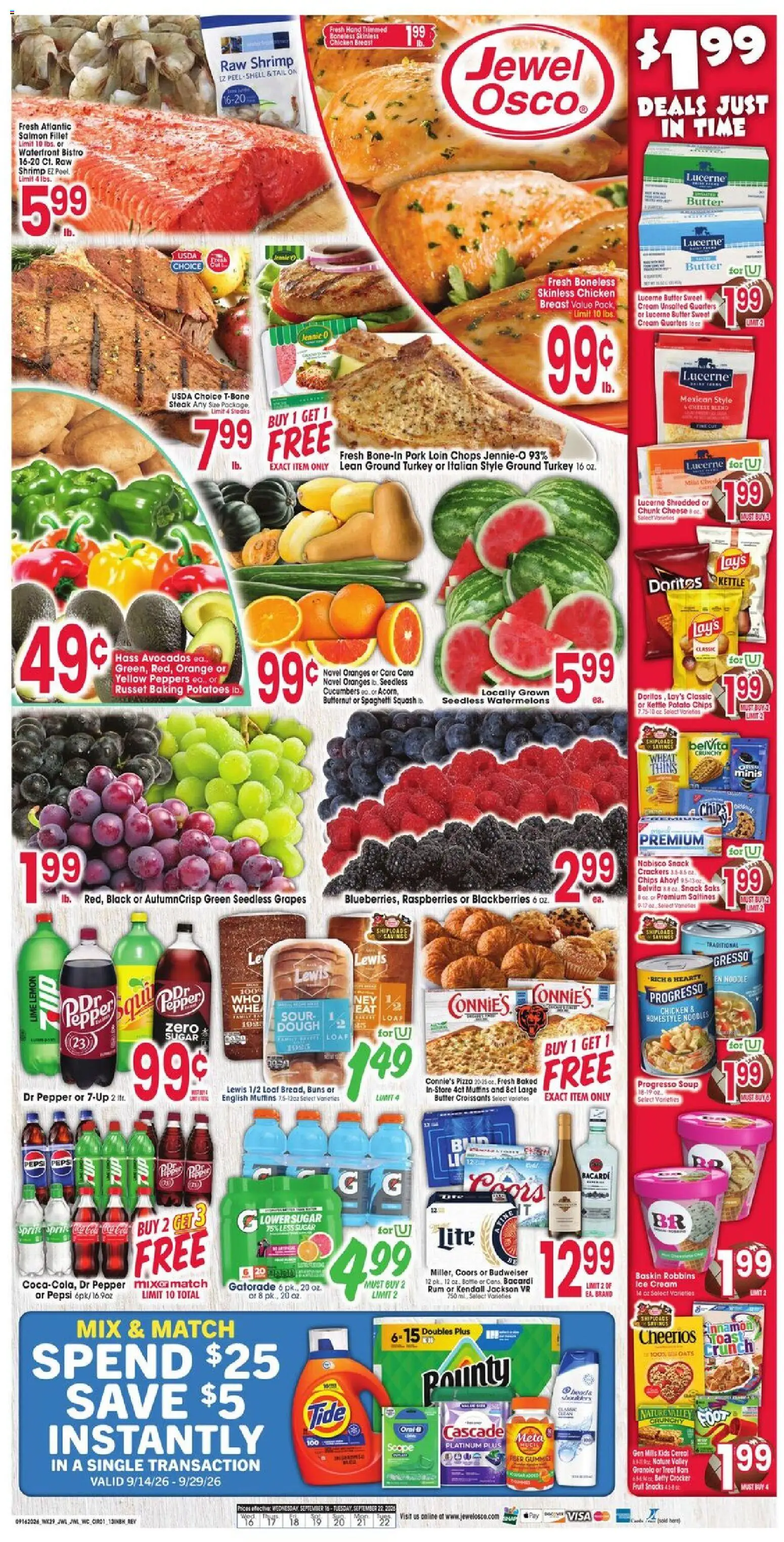 Jewel Osco Weekly Ad - page 1- valid from 09/16/2026