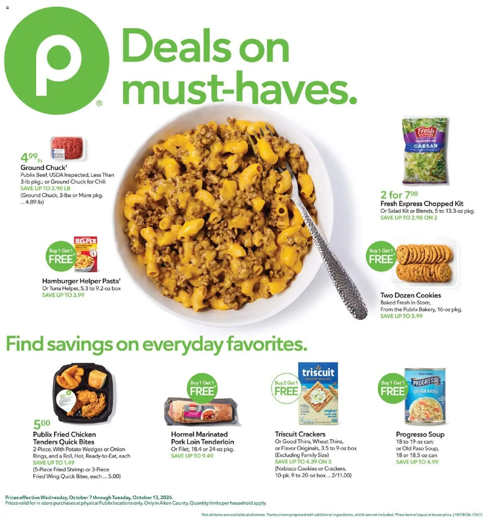 Publix Weekly Ad - page 1- valid from 10/07/2026