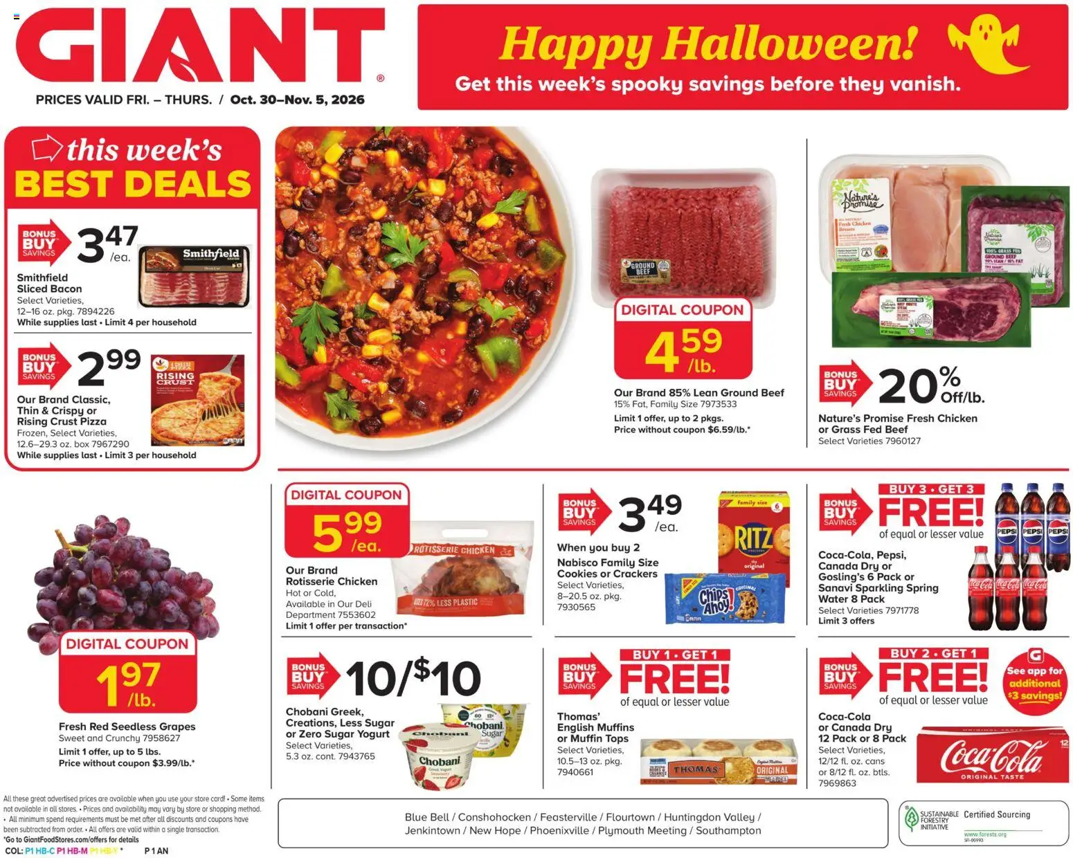 Giant Weekly Ad - page 1- valid from 10/30/2026